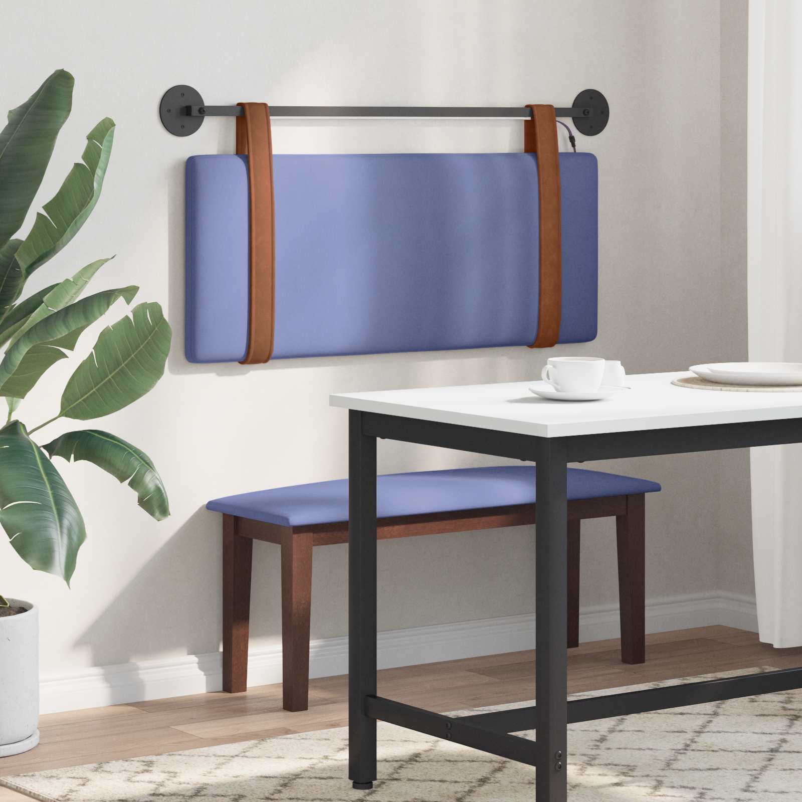 Hangend hoofdbord Met LED-verlichting Jeans Blauw Antiek PU is nu te koop bij PeponiXL, paradijselijk wonen!