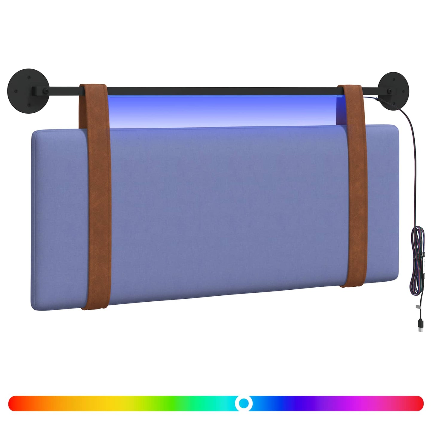 Hangend hoofdbord Met LED-verlichting Jeans Blauw Antiek PU is nu te koop bij PeponiXL, paradijselijk wonen!