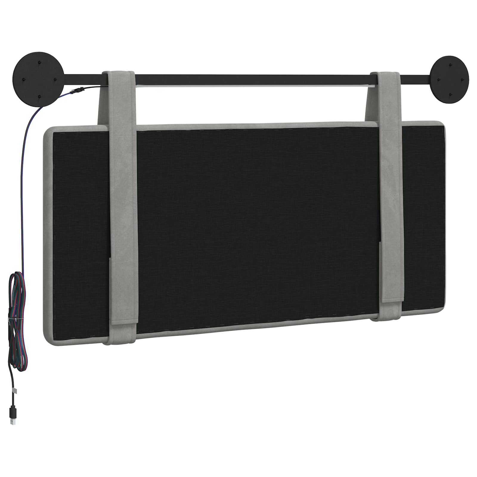 Hangend hoofdbord Met LED-verlichting Lichtgrijs Fluweel is nu te koop bij PeponiXL, paradijselijk wonen!