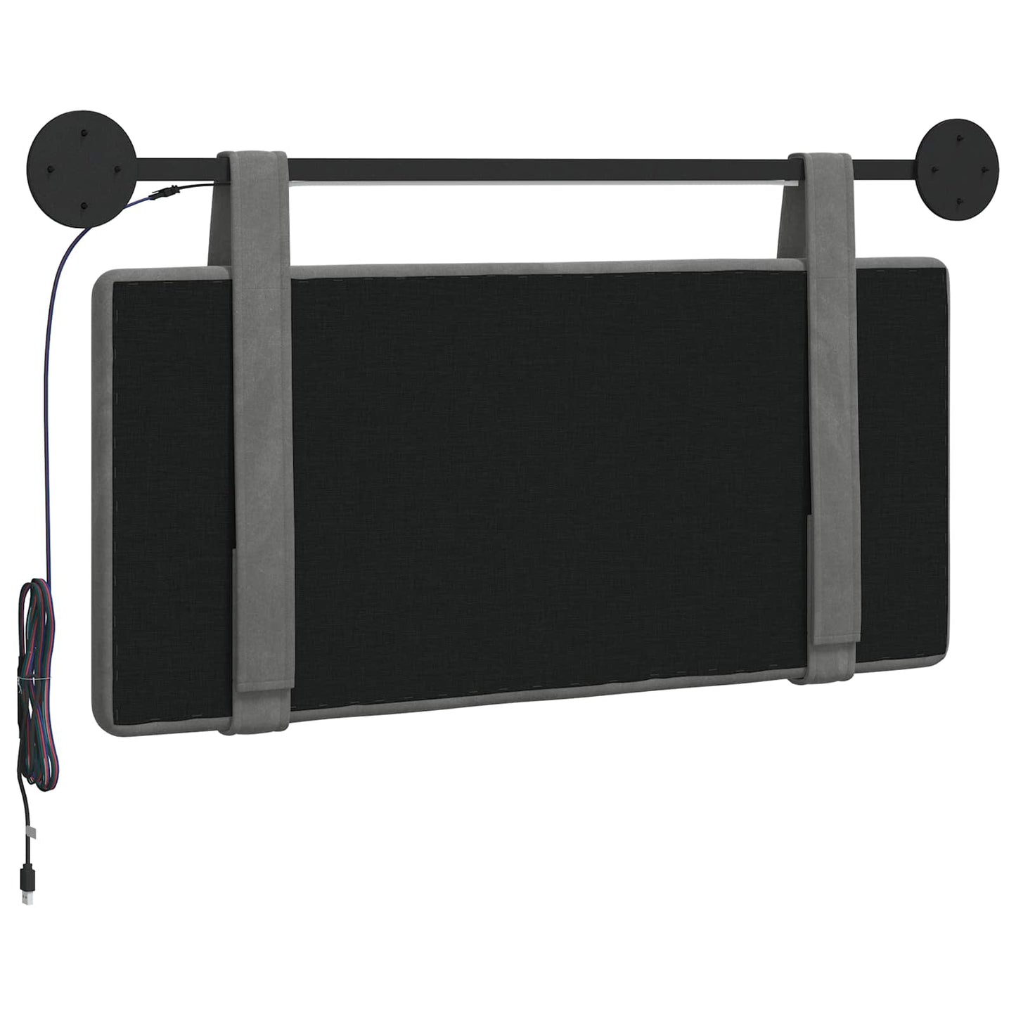 Hangend hoofdbord Met LED-verlichting Donkergrijs Fluweel is nu te koop bij PeponiXL, paradijselijk wonen!