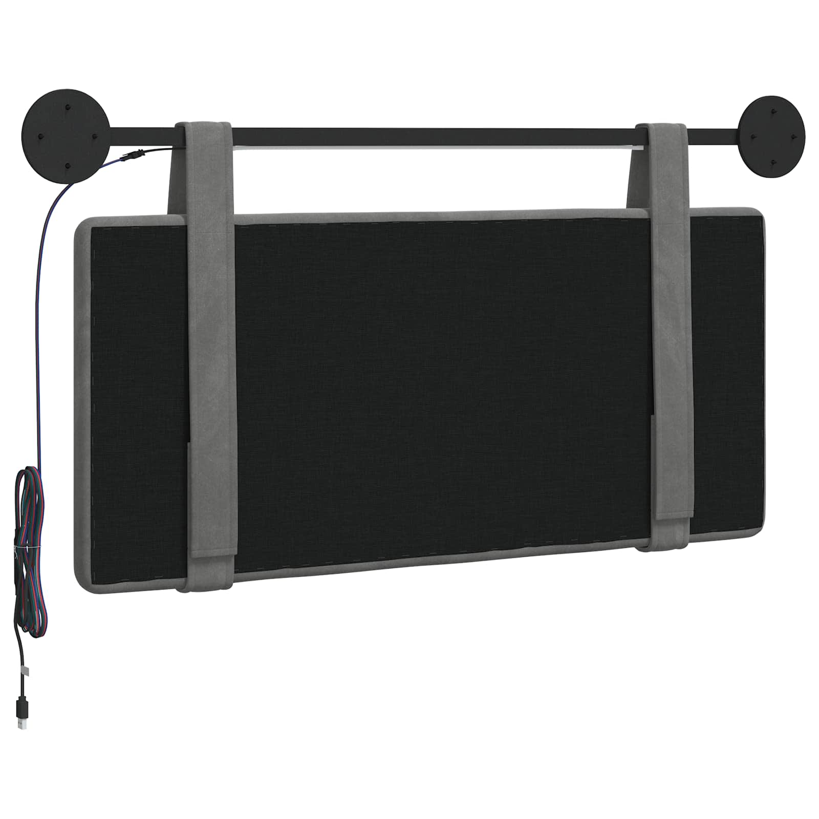 Hangend hoofdbord Met LED-verlichting Donkergrijs Fluweel is nu te koop bij PeponiXL, paradijselijk wonen!
