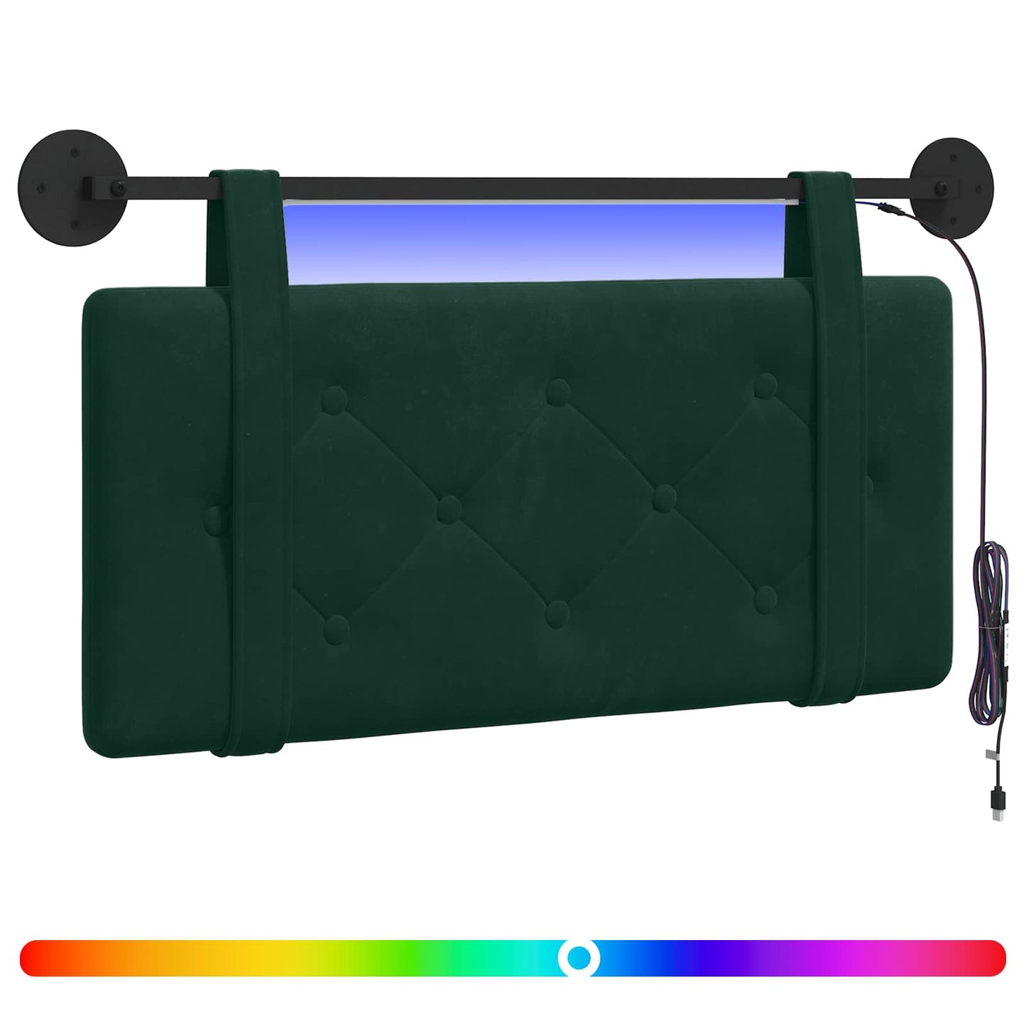 Hangend hoofdbord Met LED-verlichting Donkergroen Fluweel is nu te koop bij PeponiXL, paradijselijk wonen!