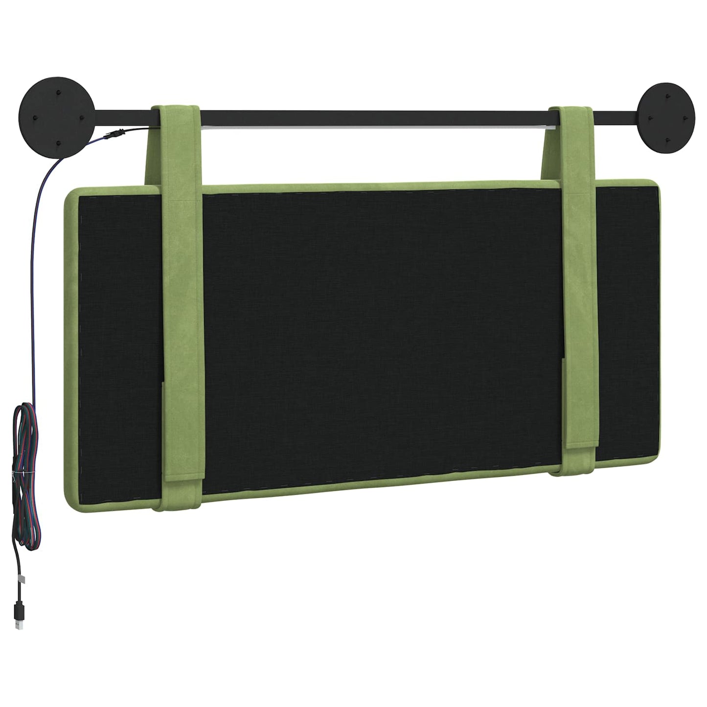 Hangend hoofdbord Met LED-verlichting Lichtgroen Fluweel is nu te koop bij PeponiXL, paradijselijk wonen!