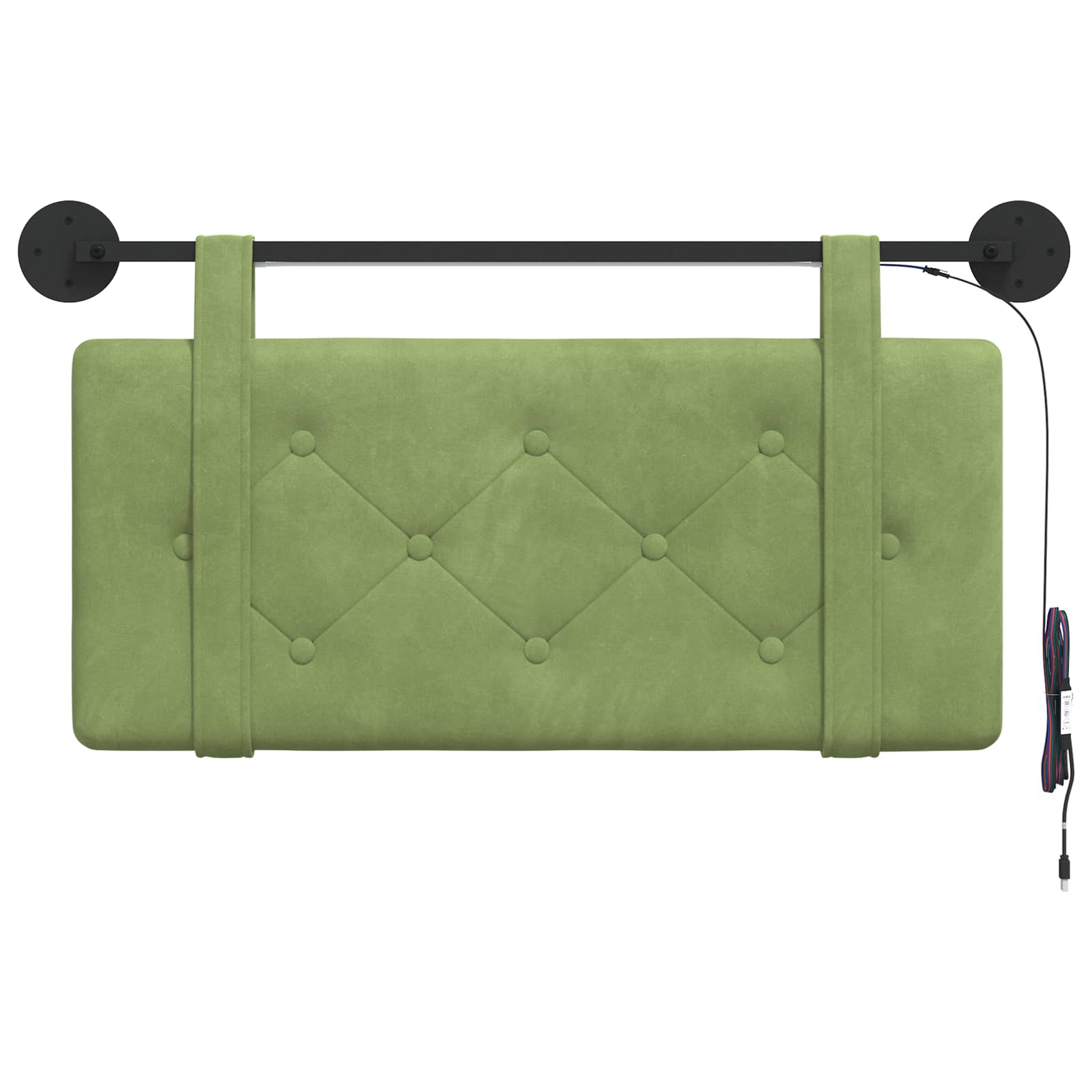 Hangend hoofdbord Met LED-verlichting Lichtgroen Fluweel is nu te koop bij PeponiXL, paradijselijk wonen!
