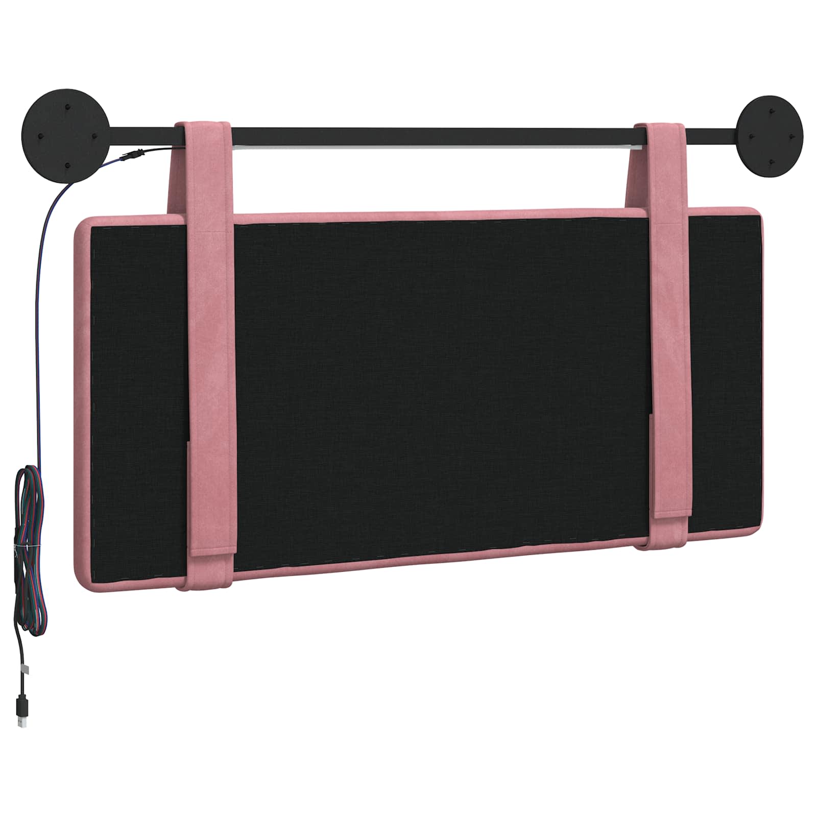 Hangend hoofdbord Met LED-verlichting Roze Fluweel is nu te koop bij PeponiXL, paradijselijk wonen!