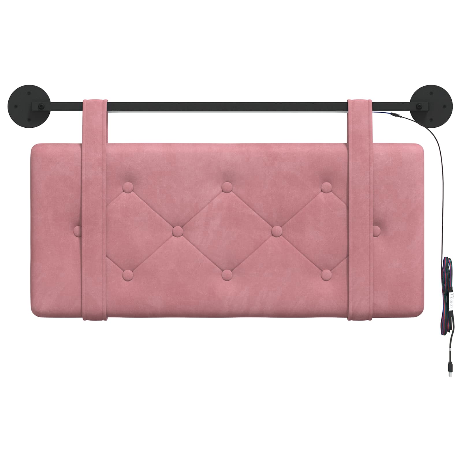 Hangend hoofdbord Met LED-verlichting Roze Fluweel is nu te koop bij PeponiXL, paradijselijk wonen!
