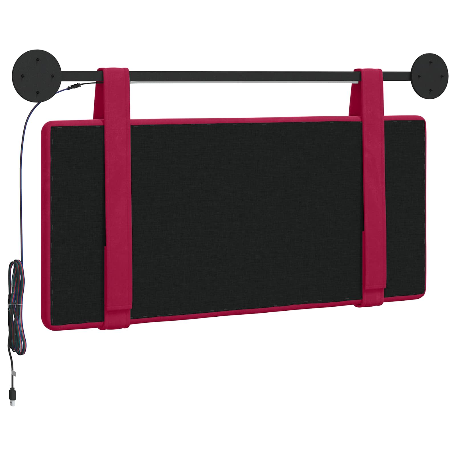 Hangend hoofdbord Met LED-verlichting Wijnrood Fluweel is nu te koop bij PeponiXL, paradijselijk wonen!
