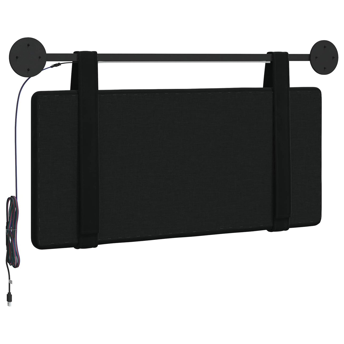 Hangend hoofdbord Met LED-verlichting Zwart Fluweel is nu te koop bij PeponiXL, paradijselijk wonen!