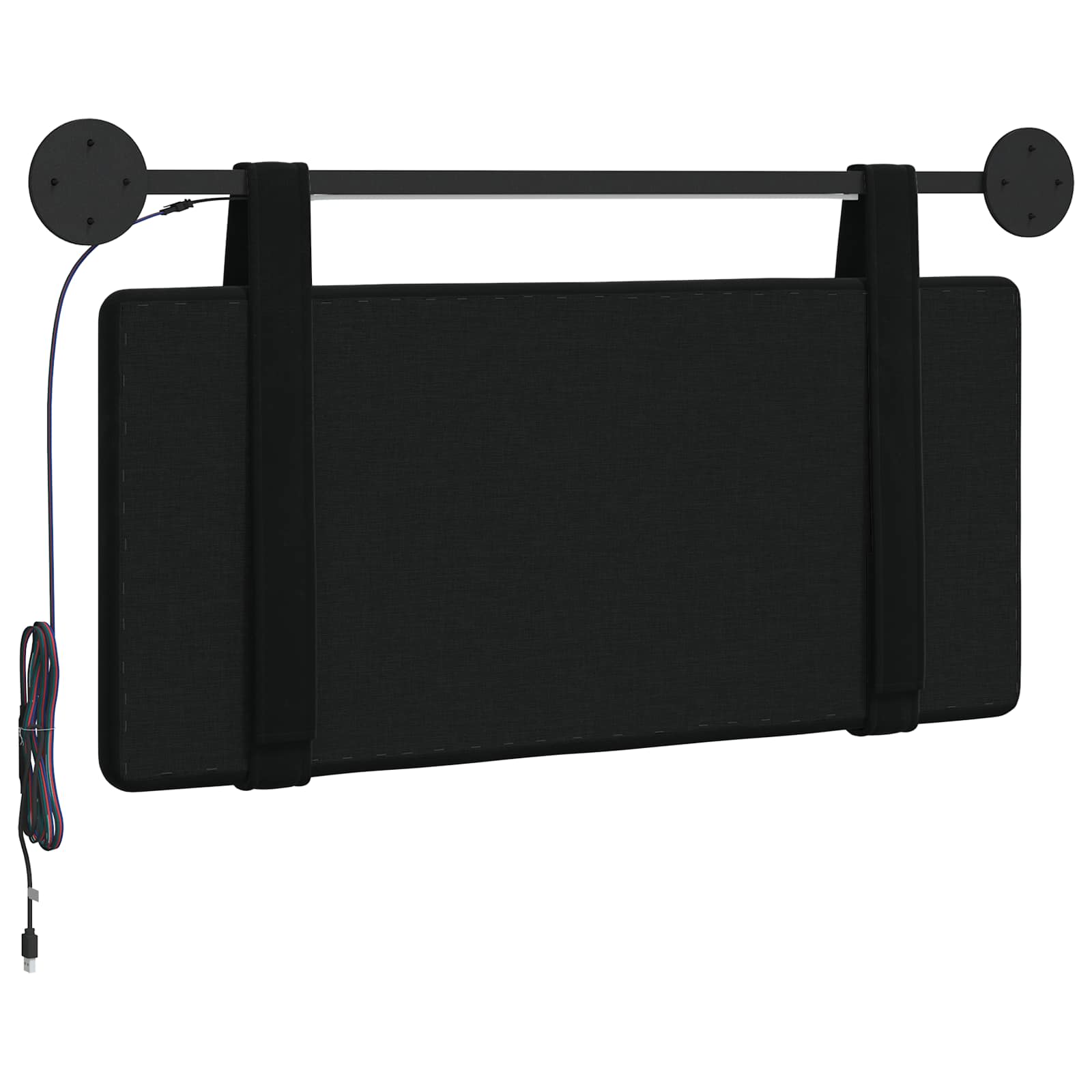 Hangend hoofdbord Met LED-verlichting Zwart Fluweel is nu te koop bij PeponiXL, paradijselijk wonen!