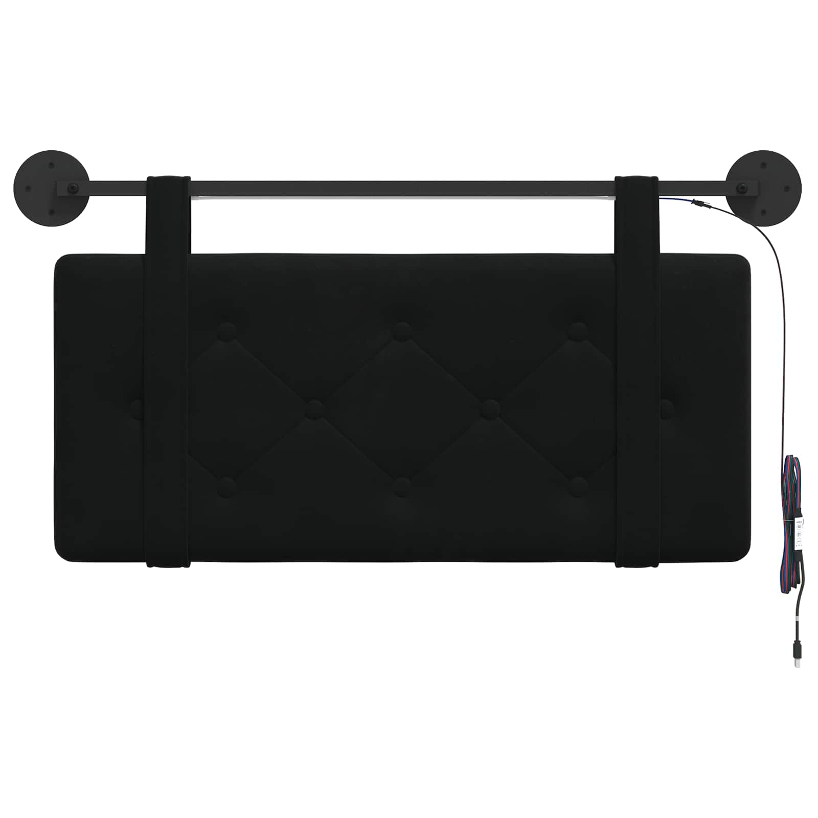 Hangend hoofdbord Met LED-verlichting Zwart Fluweel is nu te koop bij PeponiXL, paradijselijk wonen!