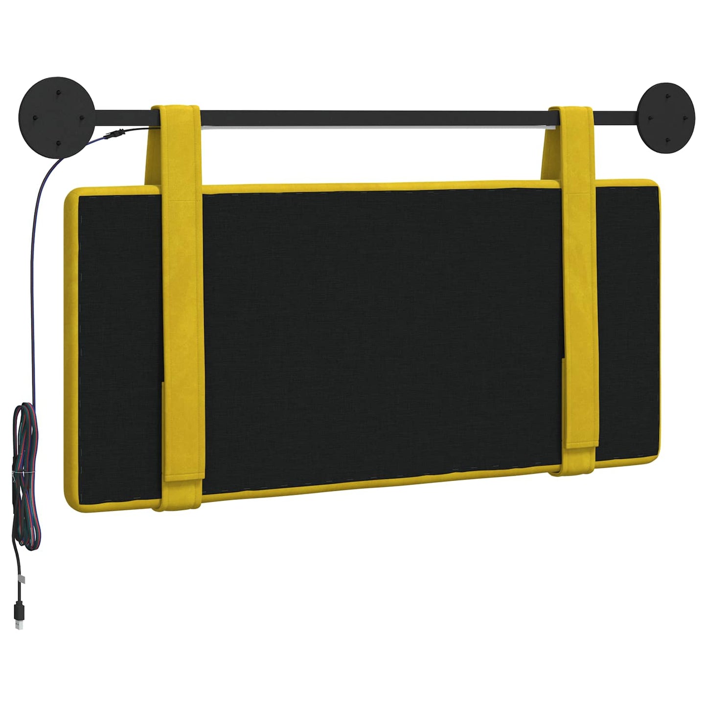 Hangend hoofdbord Met LED-verlichting Geel Fluweel is nu te koop bij PeponiXL, paradijselijk wonen!