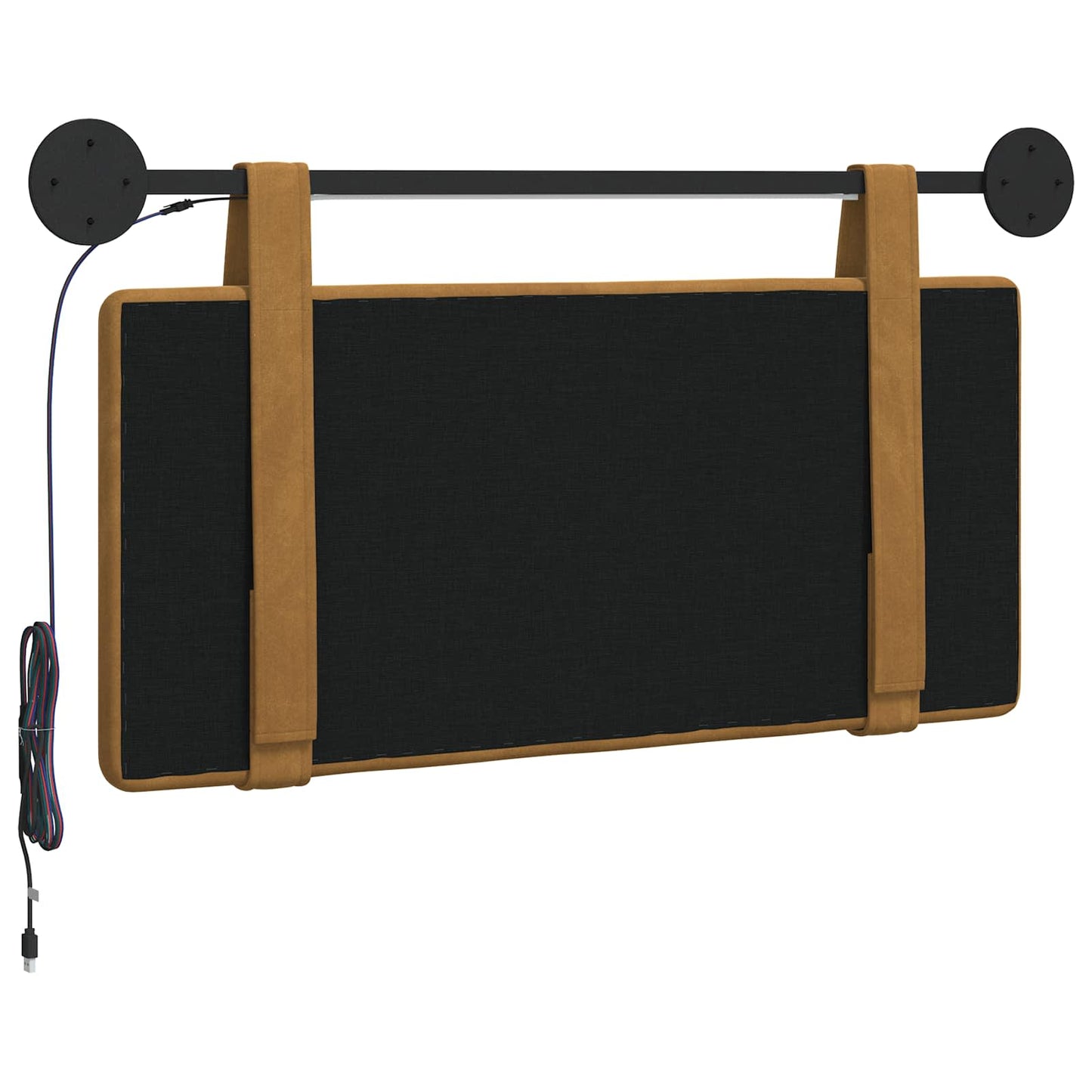 Hangend hoofdbord Met LED-verlichting Bruin Fluweel is nu te koop bij PeponiXL, paradijselijk wonen!