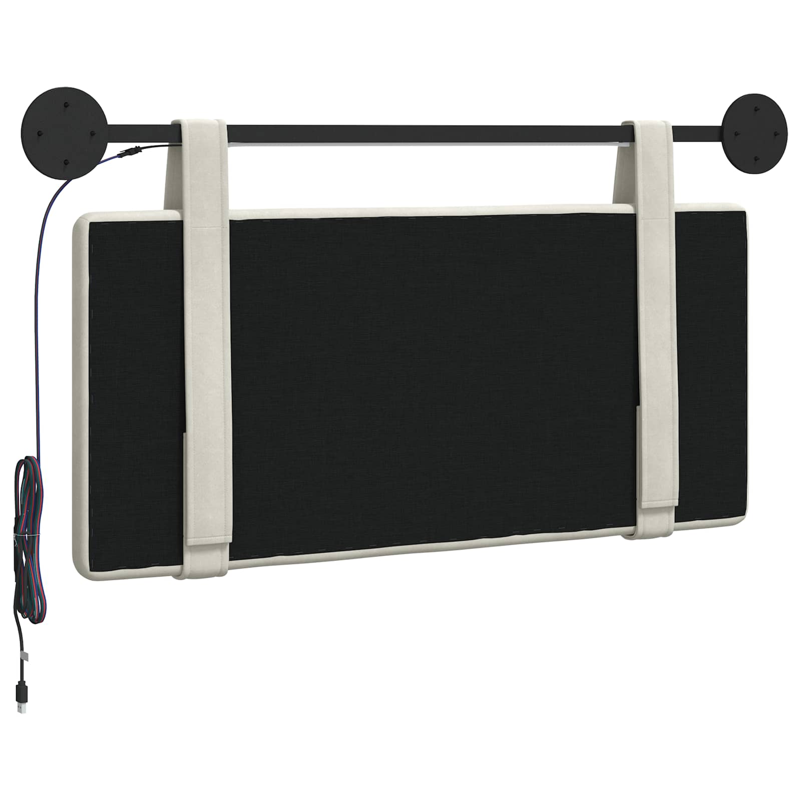 Hangend hoofdbord Met LED-verlichting Crèmekleurig Fluweel is nu te koop bij PeponiXL, paradijselijk wonen!