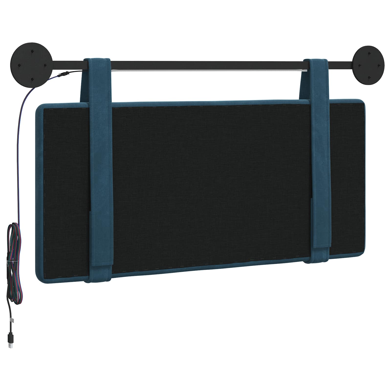 Hangend hoofdbord Met LED-verlichting Blauw Fluweel is nu te koop bij PeponiXL, paradijselijk wonen!