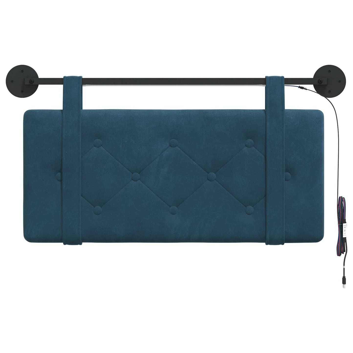 Hangend hoofdbord Met LED-verlichting Blauw Fluweel is nu te koop bij PeponiXL, paradijselijk wonen!
