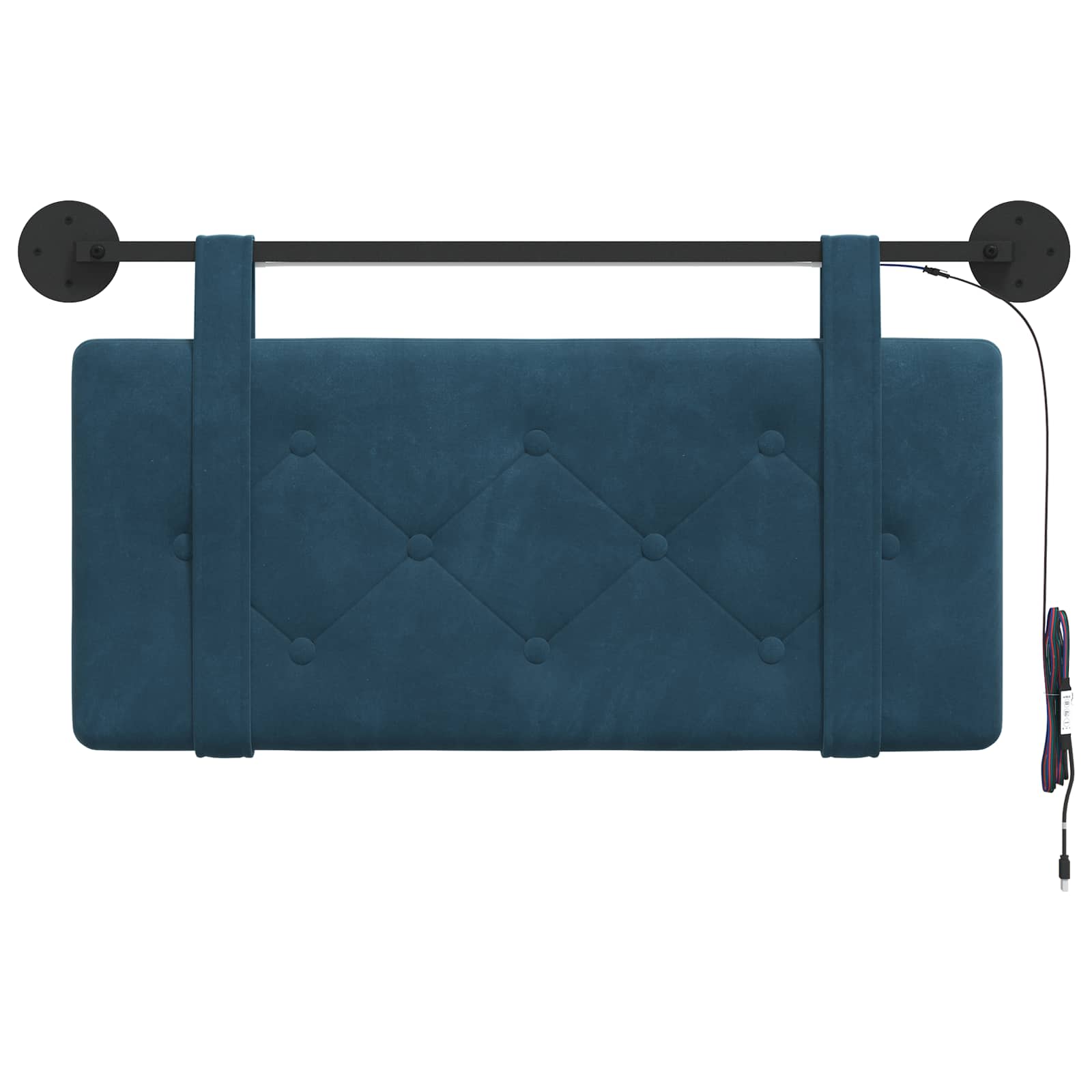 Hangend hoofdbord Met LED-verlichting Blauw Fluweel is nu te koop bij PeponiXL, paradijselijk wonen!
