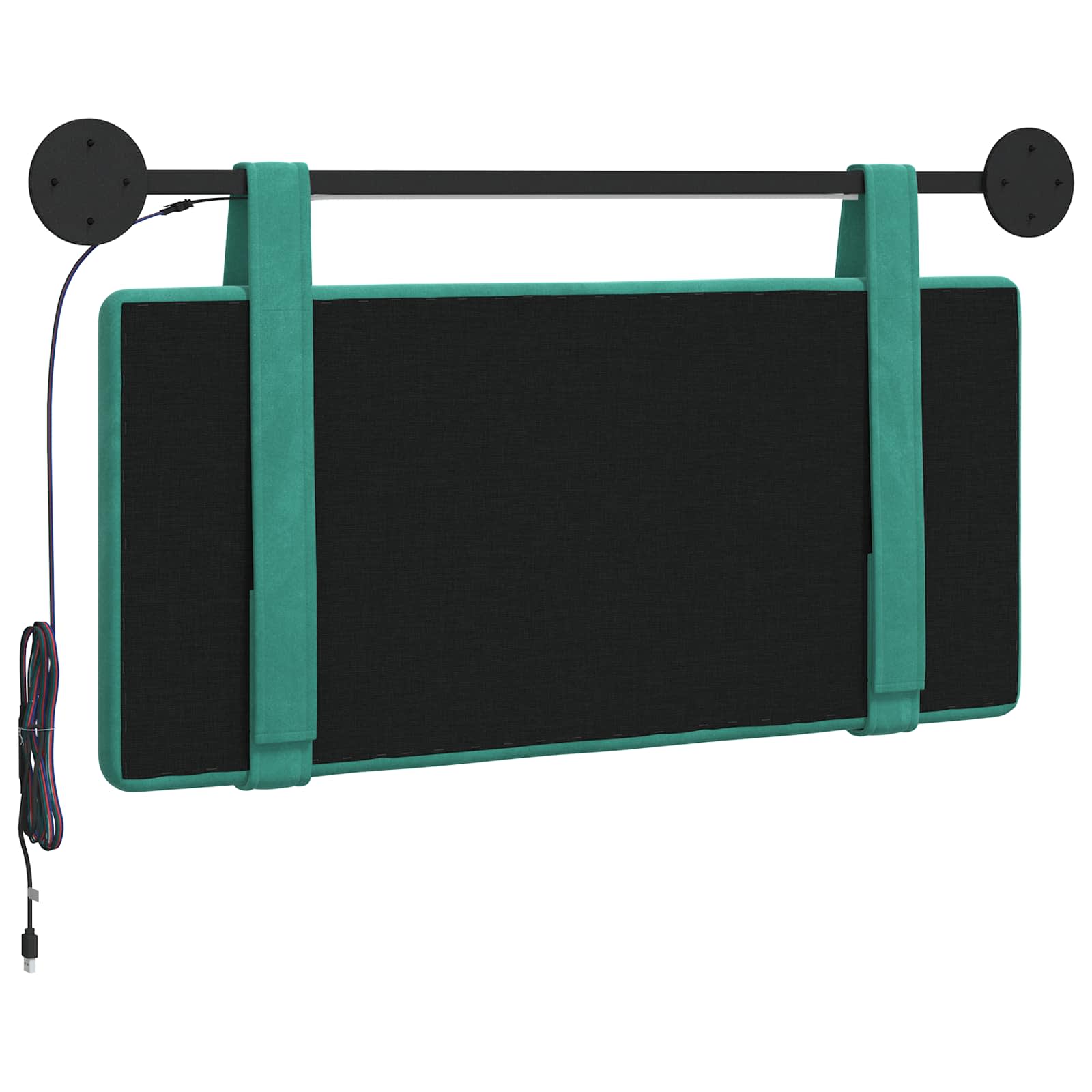 Hangend hoofdbord Met LED-verlichting Turquoise Fluweel is nu te koop bij PeponiXL, paradijselijk wonen!