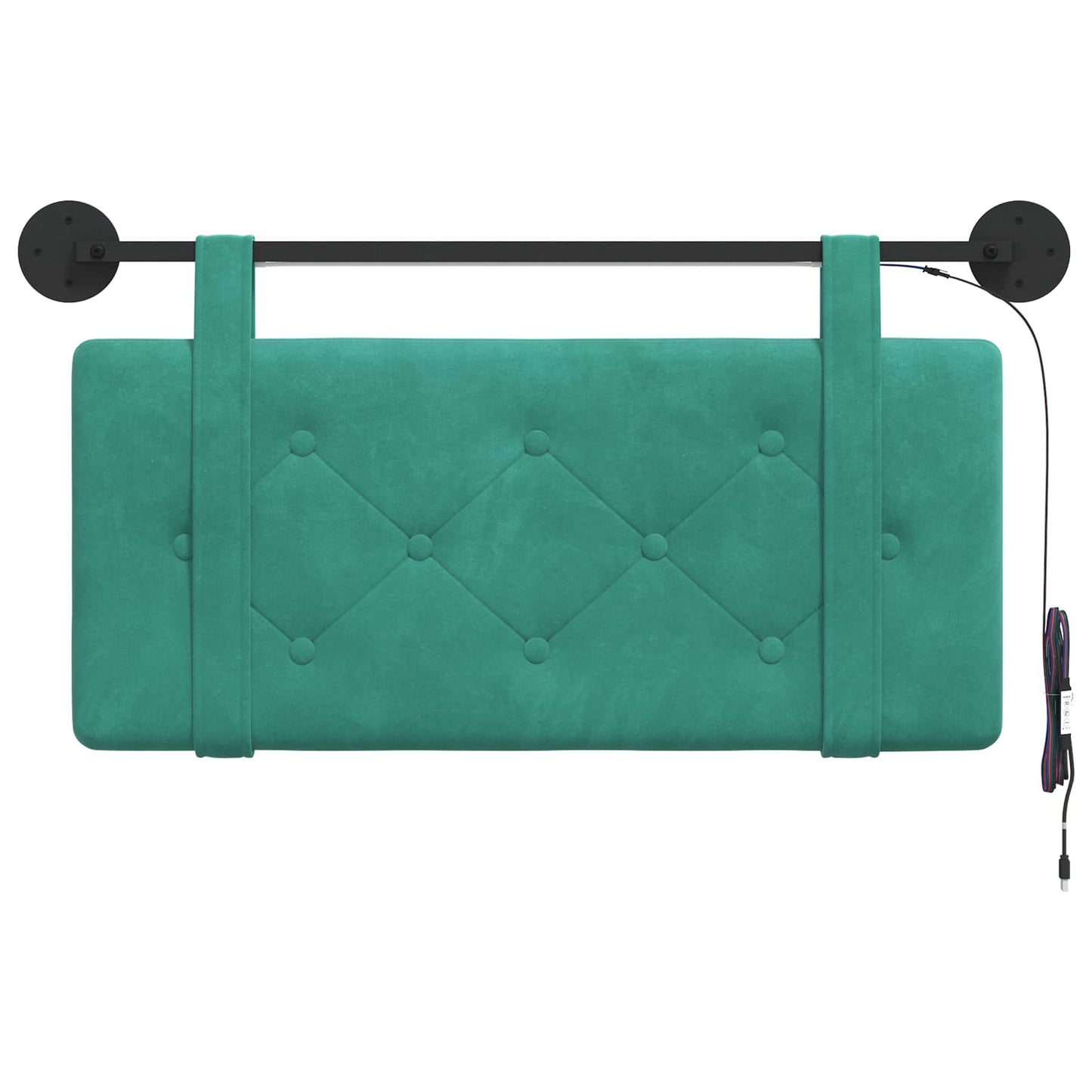 Hangend hoofdbord Met LED-verlichting Turquoise Fluweel is nu te koop bij PeponiXL, paradijselijk wonen!