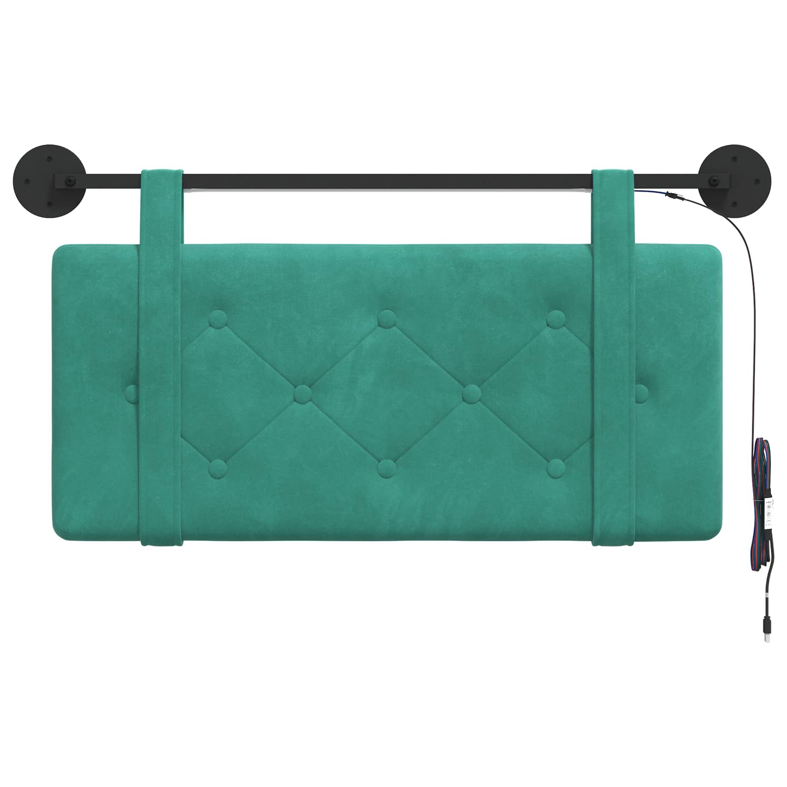 Hangend hoofdbord Met LED-verlichting Turquoise Fluweel is nu te koop bij PeponiXL, paradijselijk wonen!
