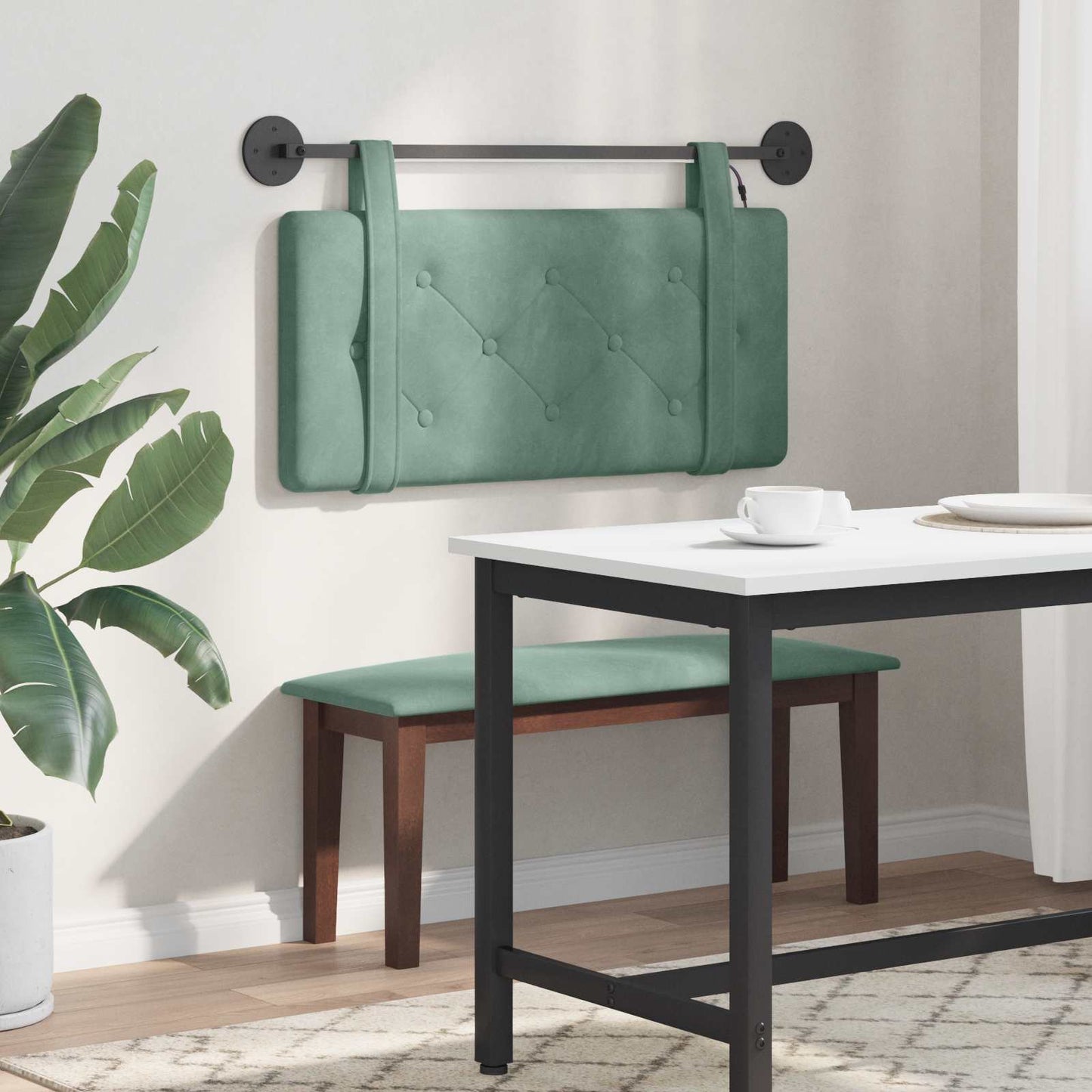 Hangend hoofdbord Met LED-verlichting Zeegroen Fluweel is nu te koop bij PeponiXL, paradijselijk wonen!