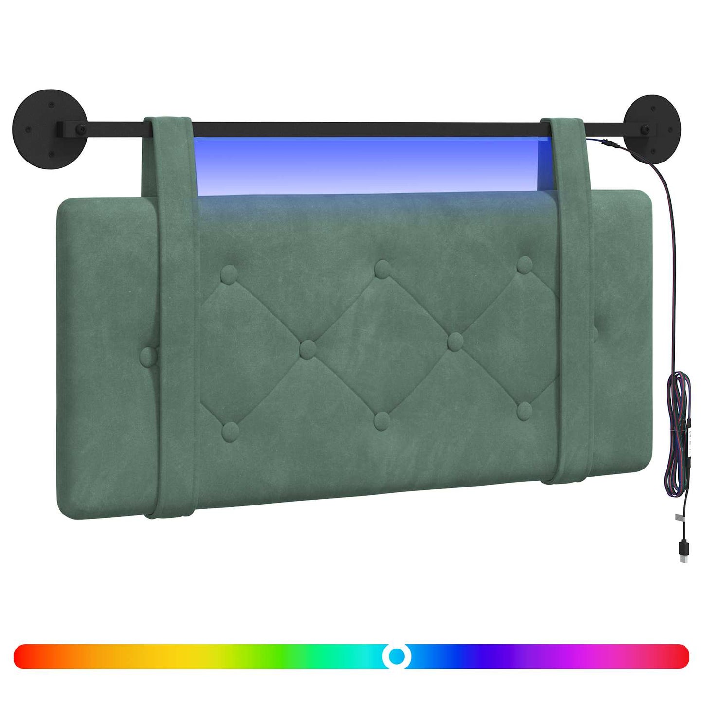 Hangend hoofdbord Met LED-verlichting Zeegroen Fluweel is nu te koop bij PeponiXL, paradijselijk wonen!