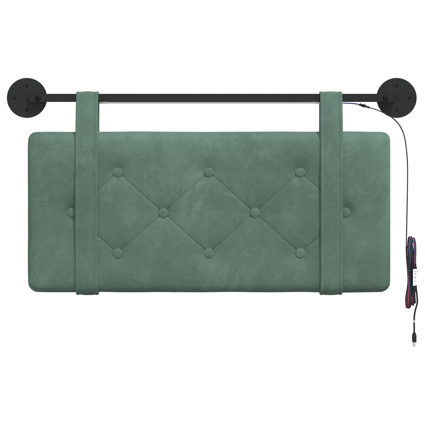 Hangend hoofdbord Met LED-verlichting Zeegroen Fluweel is nu te koop bij PeponiXL, paradijselijk wonen!