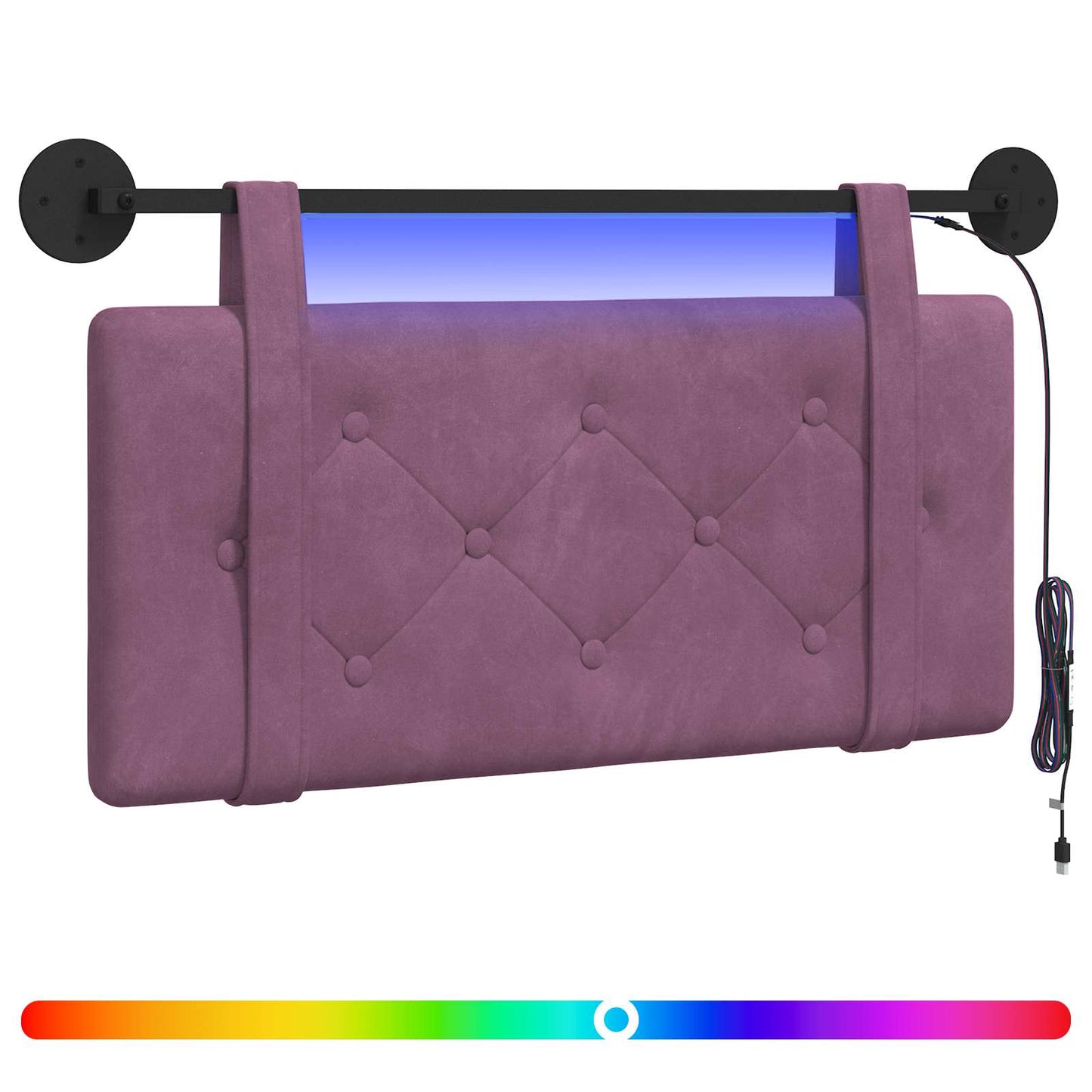 Hangend hoofdbord Met LED-verlichting Paars Fluweel is nu te koop bij PeponiXL, paradijselijk wonen!