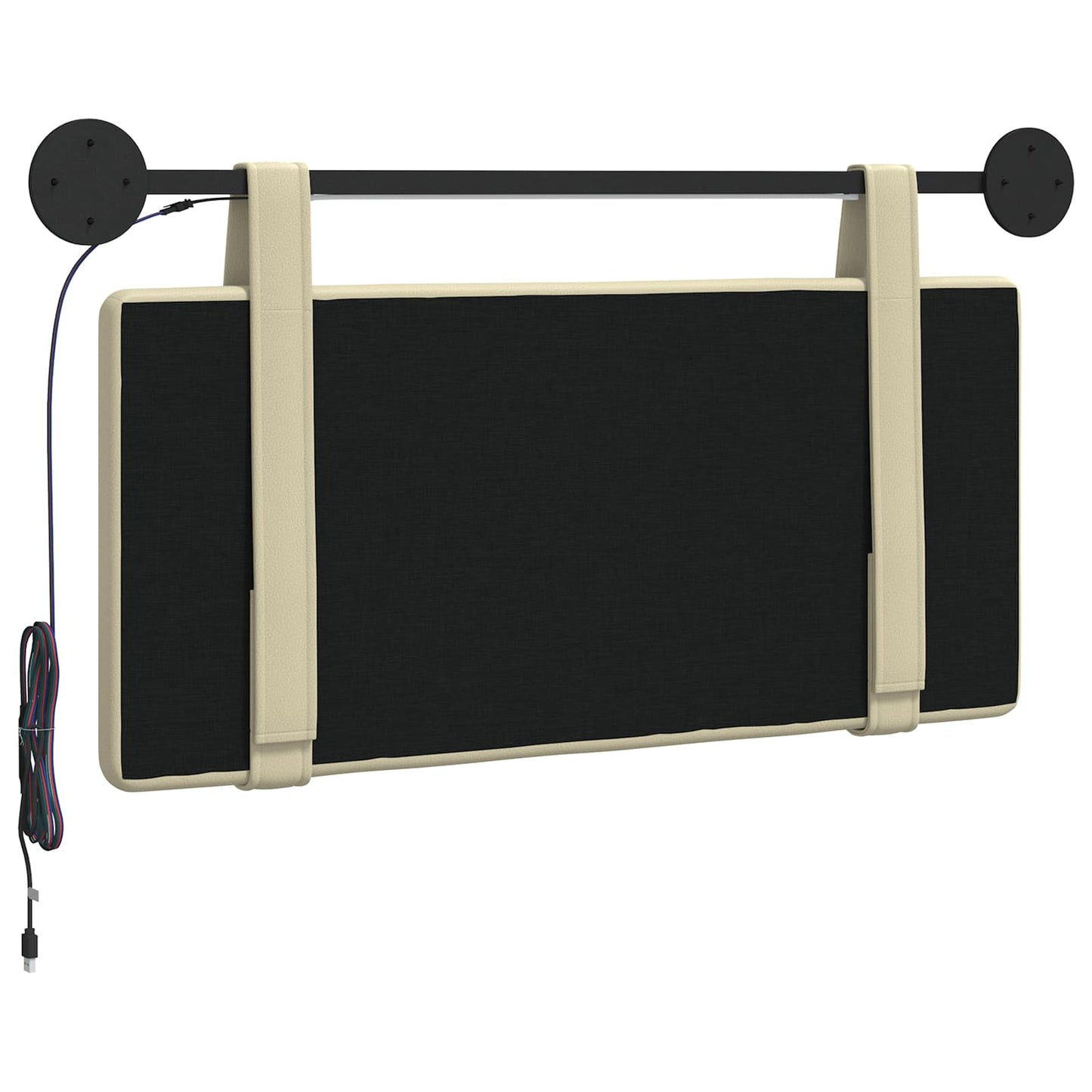 Hangend hoofdbord Met LED-verlichting Crèmekleurig Kunstleer is nu te koop bij PeponiXL, paradijselijk wonen!