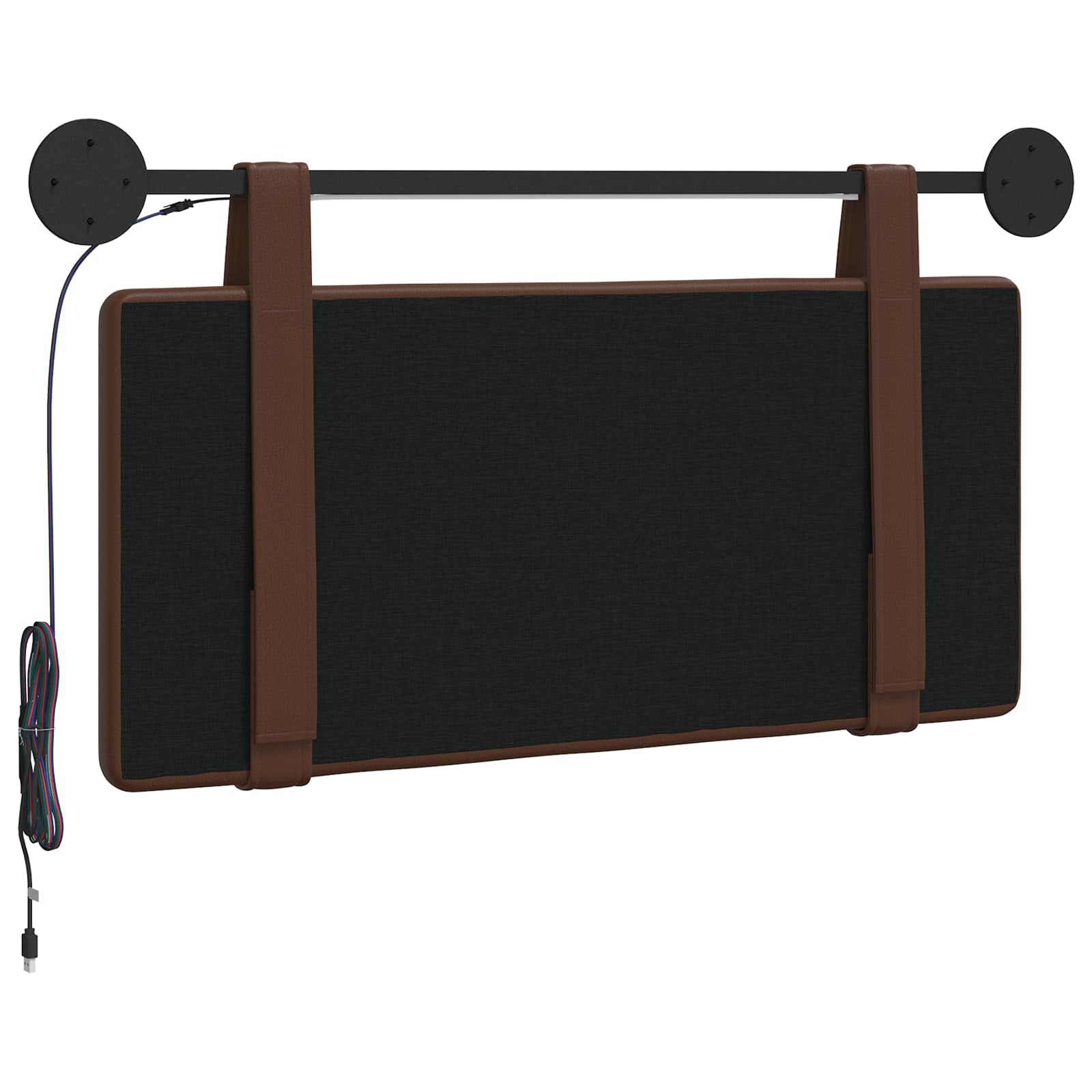 Hangend hoofdbord Met LED-verlichting Bruin Kunstleer is nu te koop bij PeponiXL, paradijselijk wonen!