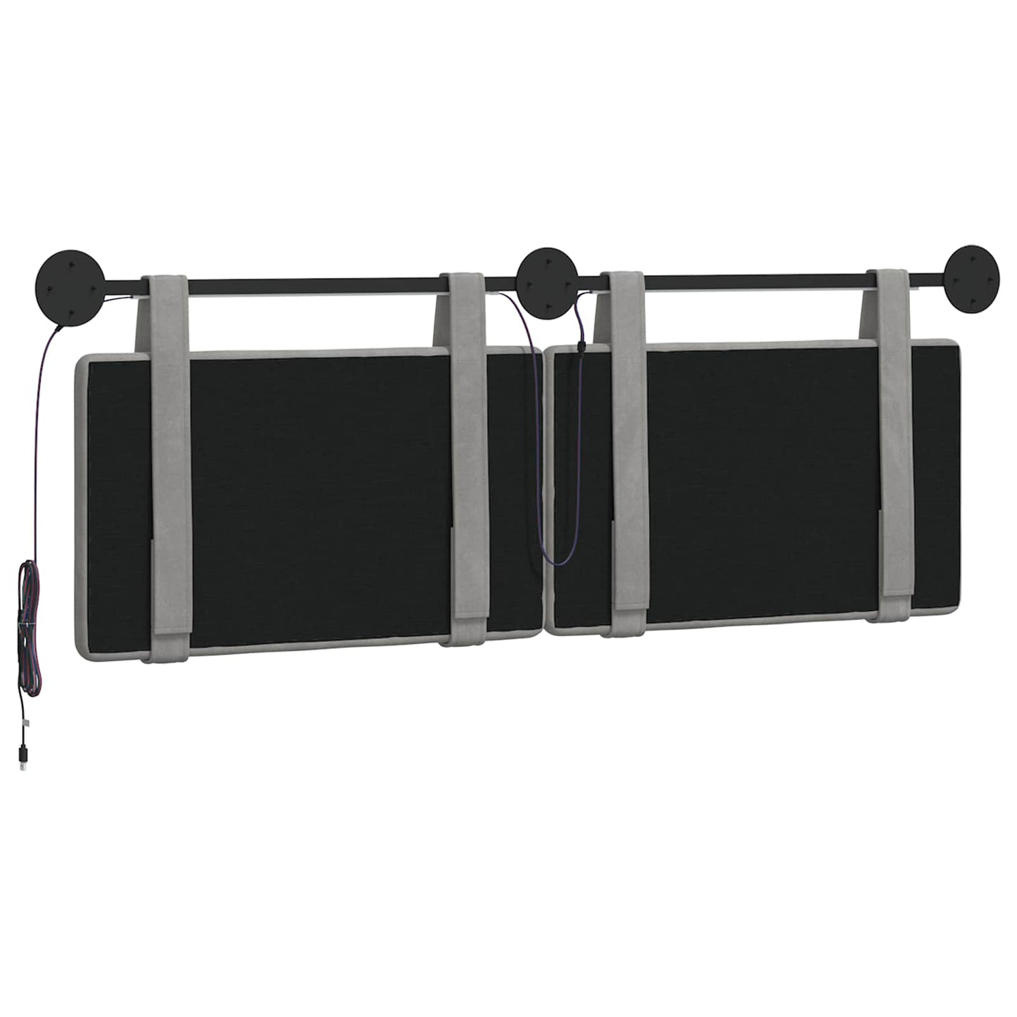 Hangend hoofdbord Met LED-verlichting Lichtgrijs Fluweel is nu te koop bij PeponiXL, paradijselijk wonen!
