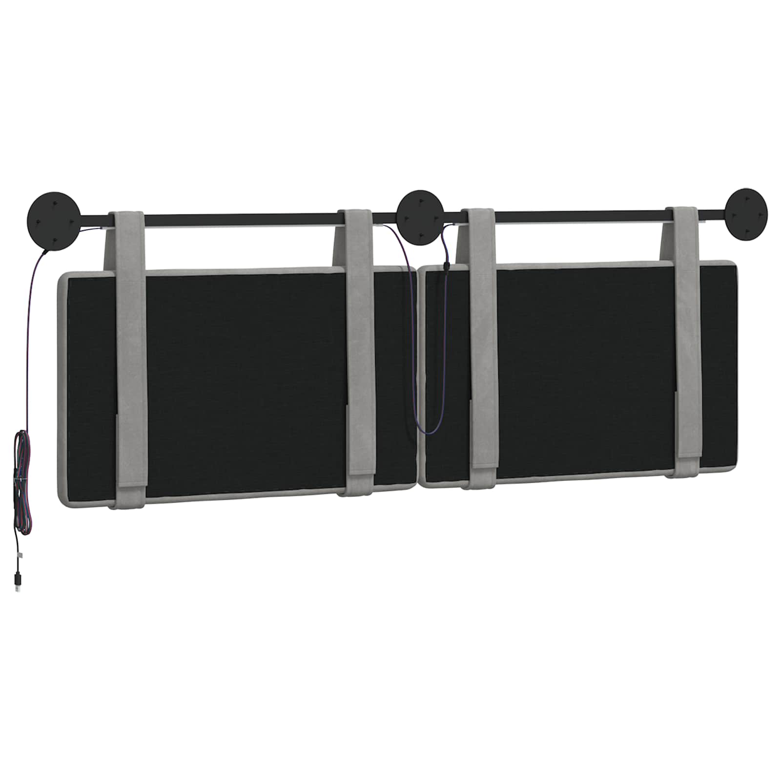 Hangend hoofdbord Met LED-verlichting Lichtgrijs Fluweel is nu te koop bij PeponiXL, paradijselijk wonen!