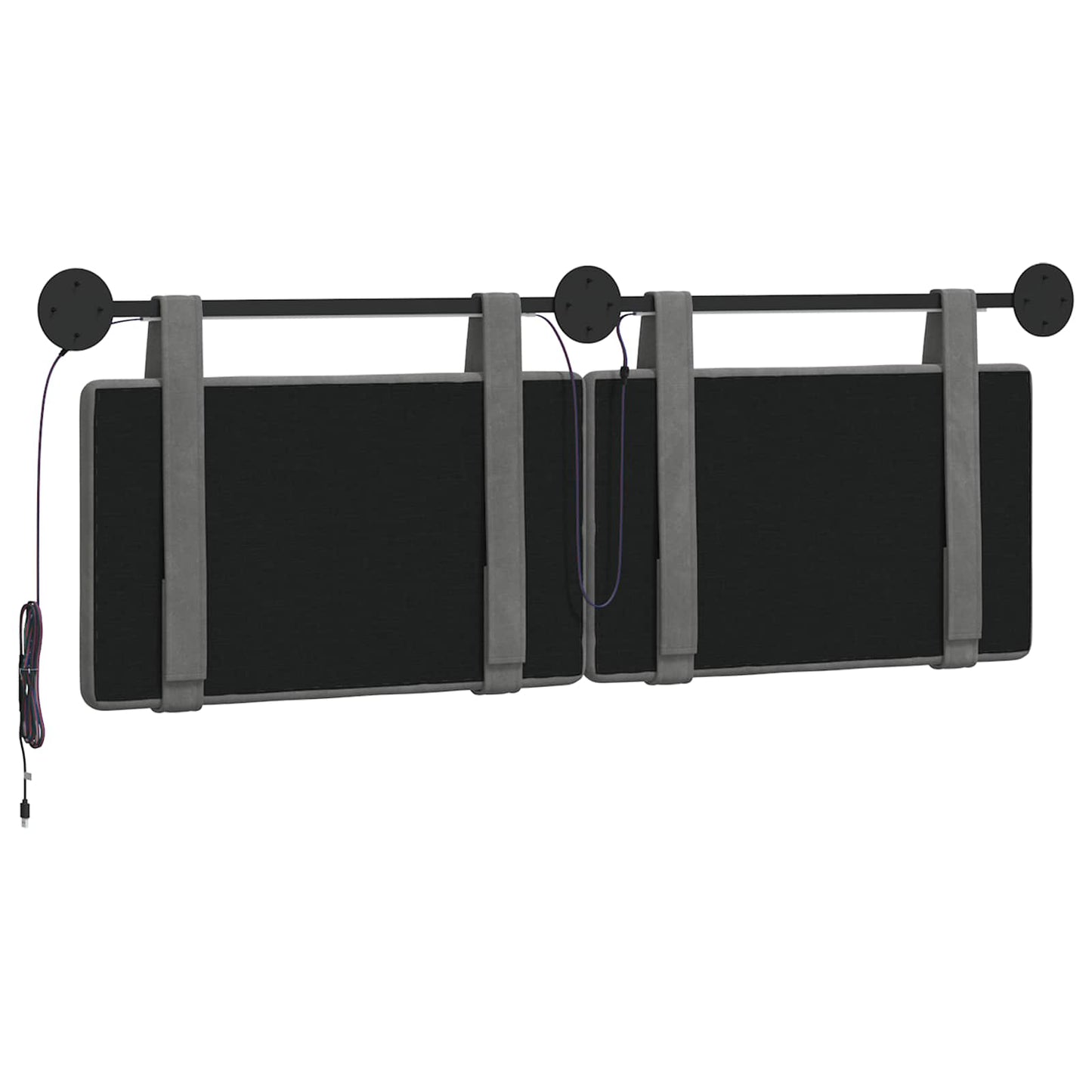 Hangend hoofdbord Met LED-verlichting Donkergrijs Fluweel is nu te koop bij PeponiXL, paradijselijk wonen!