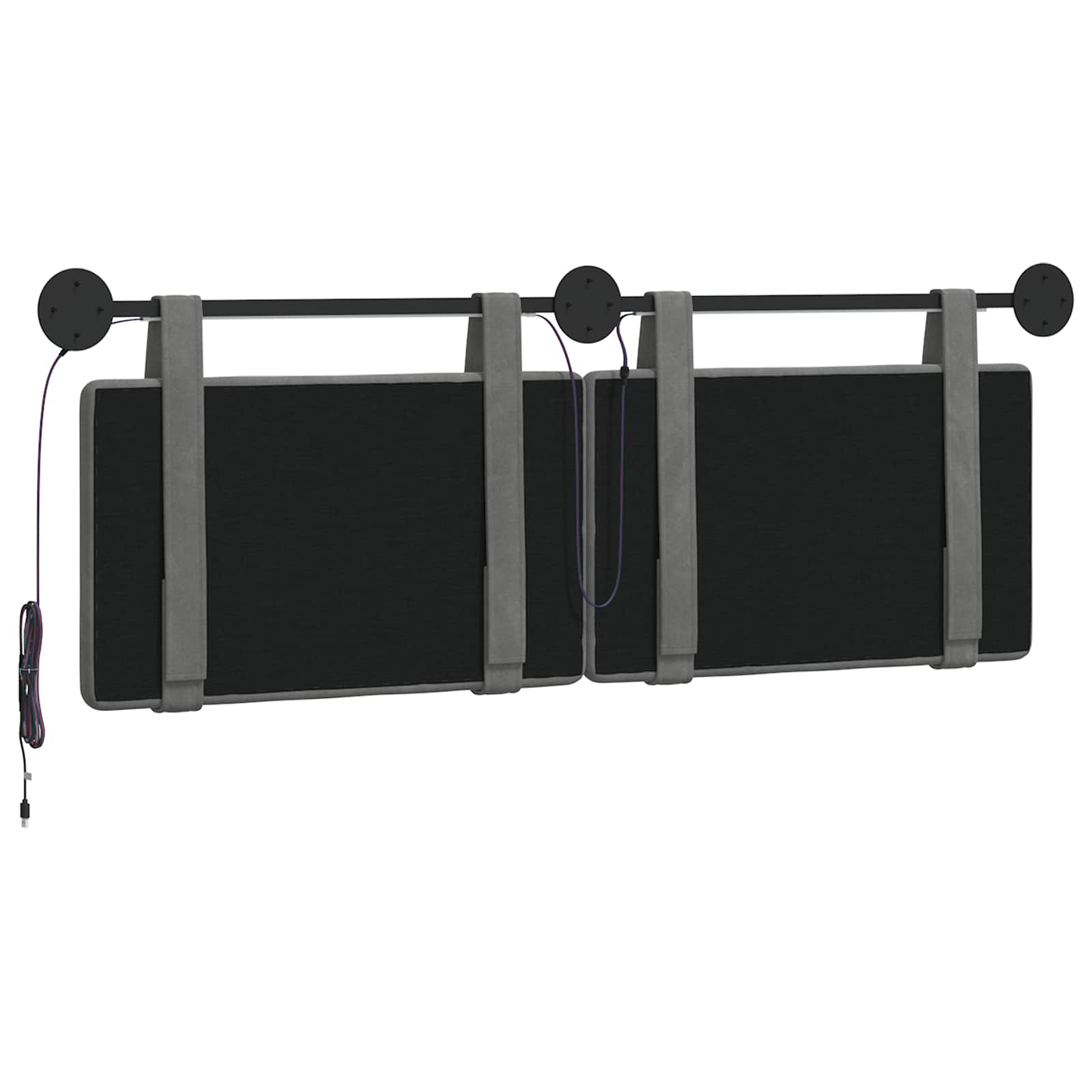 Hangend hoofdbord Met LED-verlichting Donkergrijs Fluweel is nu te koop bij PeponiXL, paradijselijk wonen!
