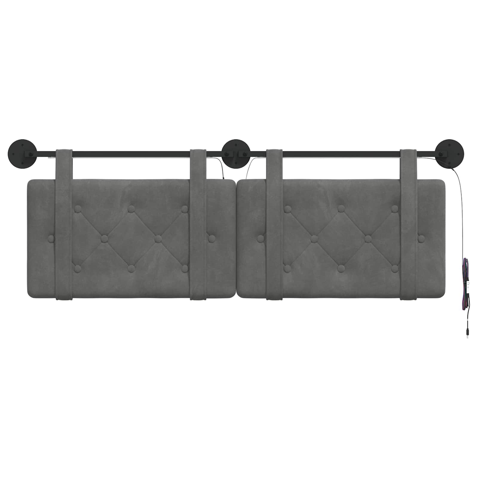 Hangend hoofdbord Met LED-verlichting Donkergrijs Fluweel is nu te koop bij PeponiXL, paradijselijk wonen!