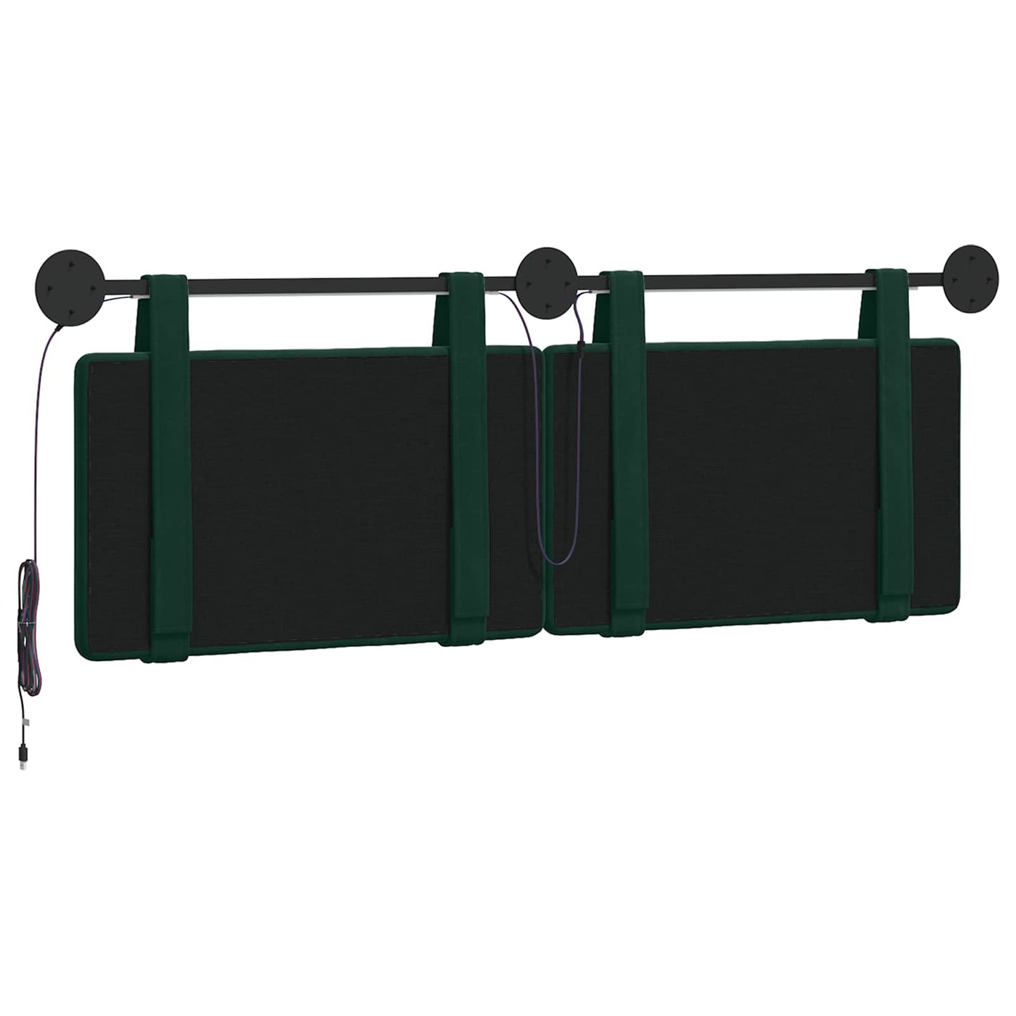 Hangend hoofdbord Met LED-verlichting Donkergroen Fluweel is nu te koop bij PeponiXL, paradijselijk wonen!