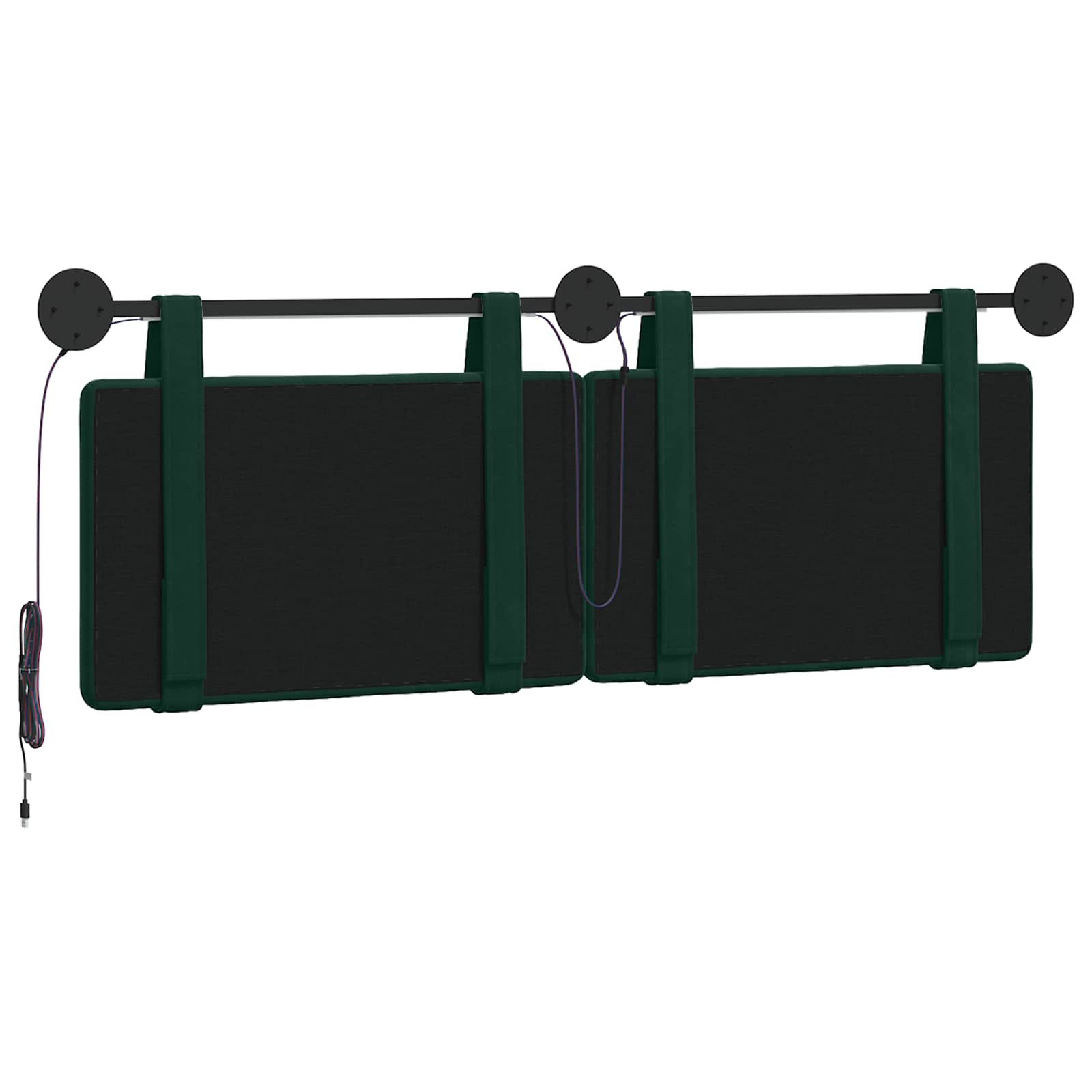 Hangend hoofdbord Met LED-verlichting Donkergroen Fluweel is nu te koop bij PeponiXL, paradijselijk wonen!