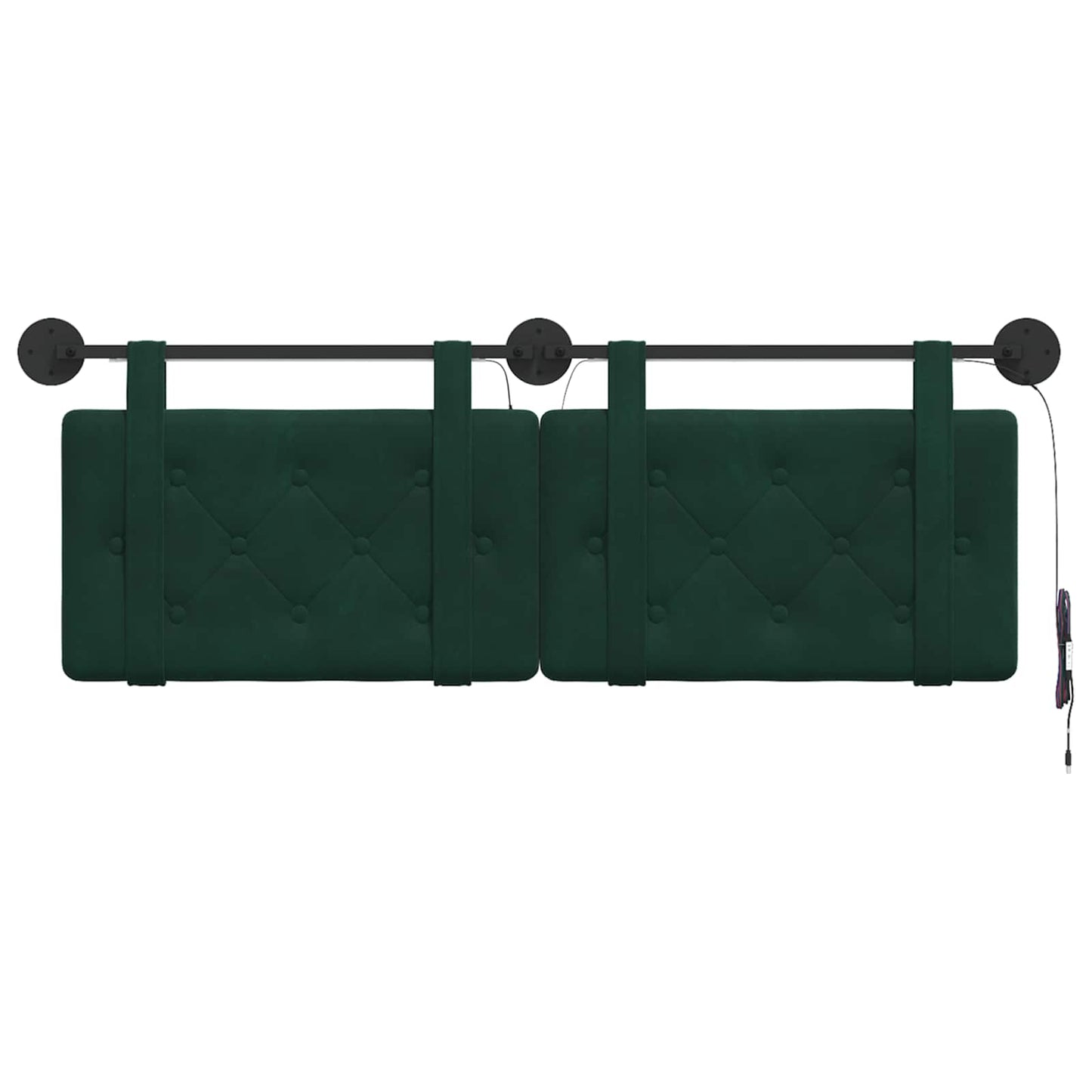 Hangend hoofdbord Met LED-verlichting Donkergroen Fluweel is nu te koop bij PeponiXL, paradijselijk wonen!