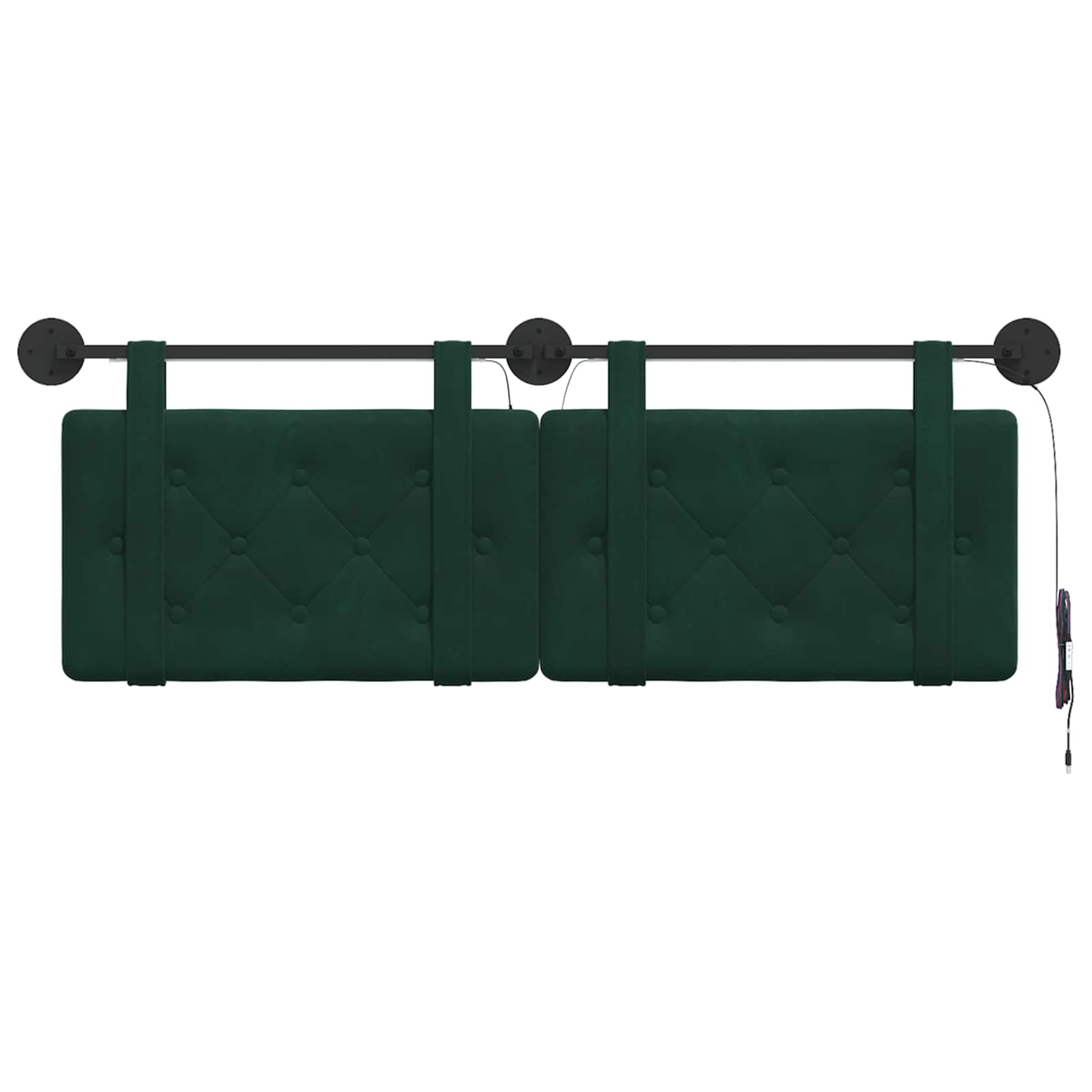Hangend hoofdbord Met LED-verlichting Donkergroen Fluweel is nu te koop bij PeponiXL, paradijselijk wonen!