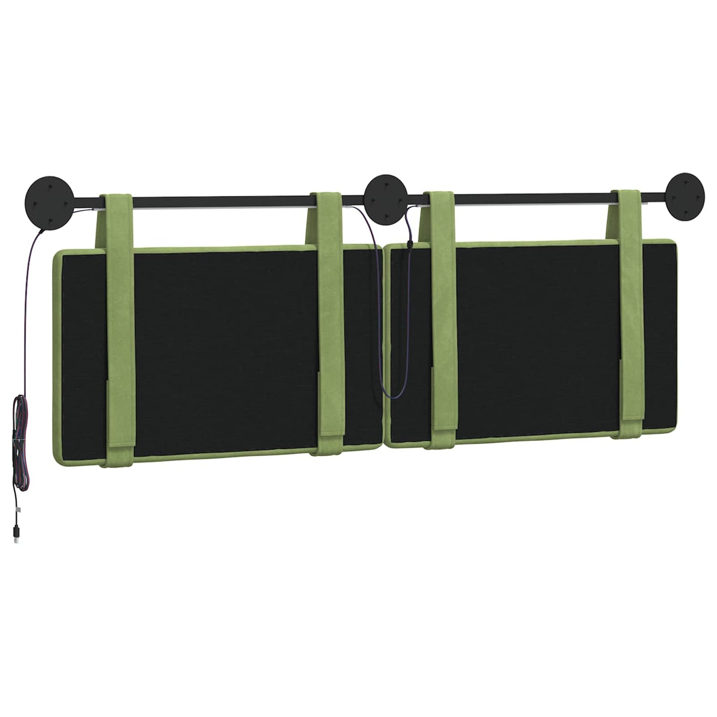 Hangend hoofdbord Met LED-verlichting Lichtgroen Fluweel is nu te koop bij PeponiXL, paradijselijk wonen!