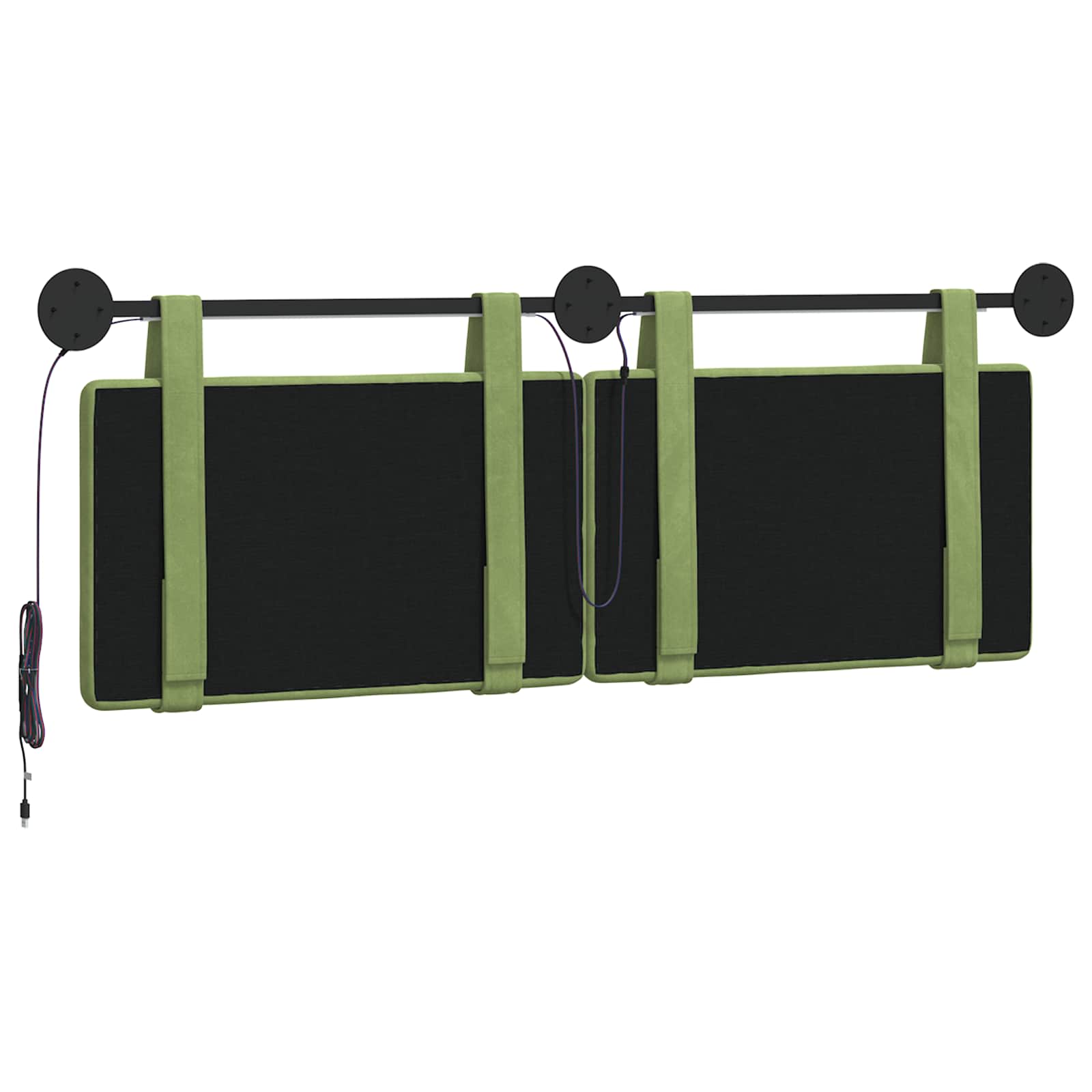 Hangend hoofdbord Met LED-verlichting Lichtgroen Fluweel is nu te koop bij PeponiXL, paradijselijk wonen!
