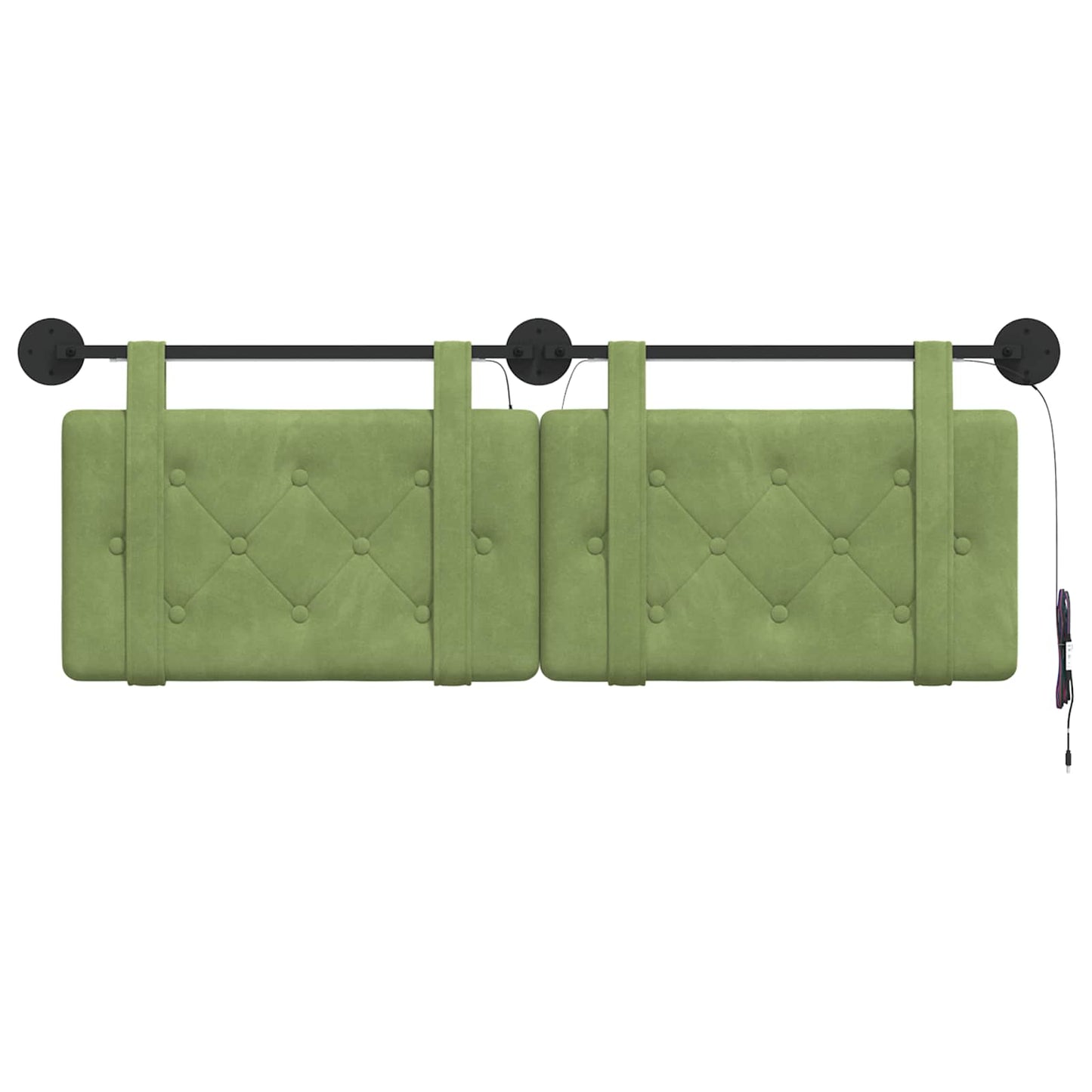 Hangend hoofdbord Met LED-verlichting Lichtgroen Fluweel is nu te koop bij PeponiXL, paradijselijk wonen!