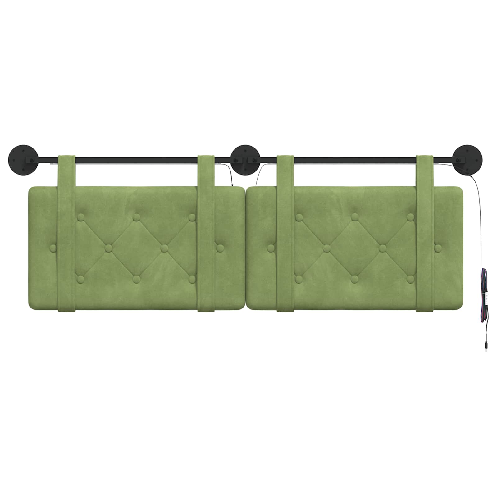 Hangend hoofdbord Met LED-verlichting Lichtgroen Fluweel is nu te koop bij PeponiXL, paradijselijk wonen!