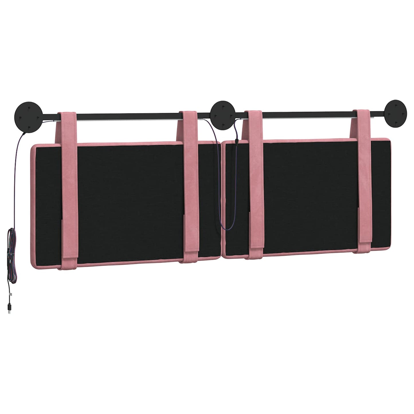 Hangend hoofdbord Met LED-verlichting Roze Fluweel is nu te koop bij PeponiXL, paradijselijk wonen!