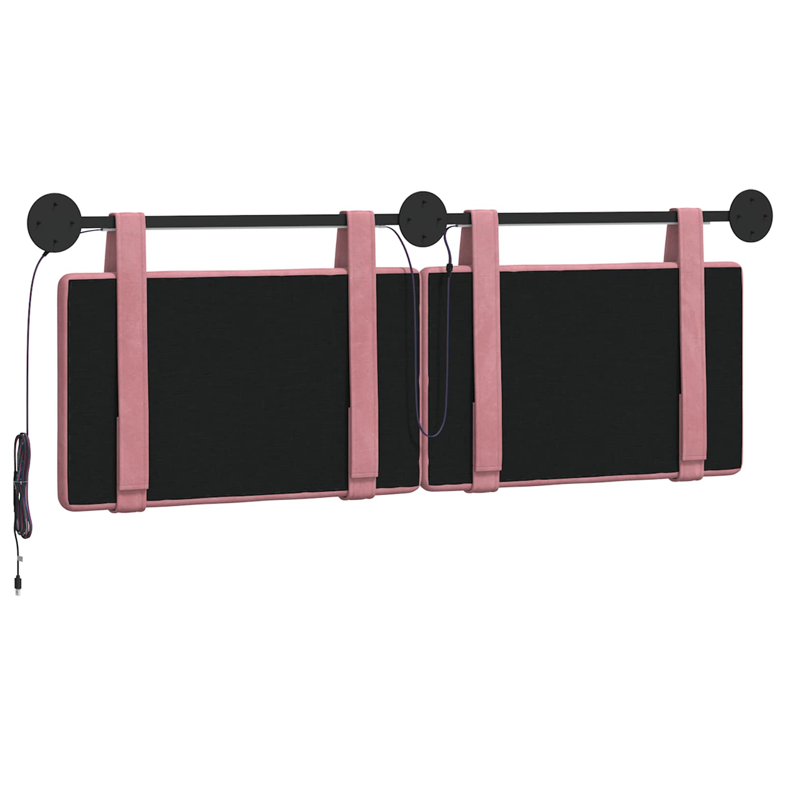 Hangend hoofdbord Met LED-verlichting Roze Fluweel is nu te koop bij PeponiXL, paradijselijk wonen!