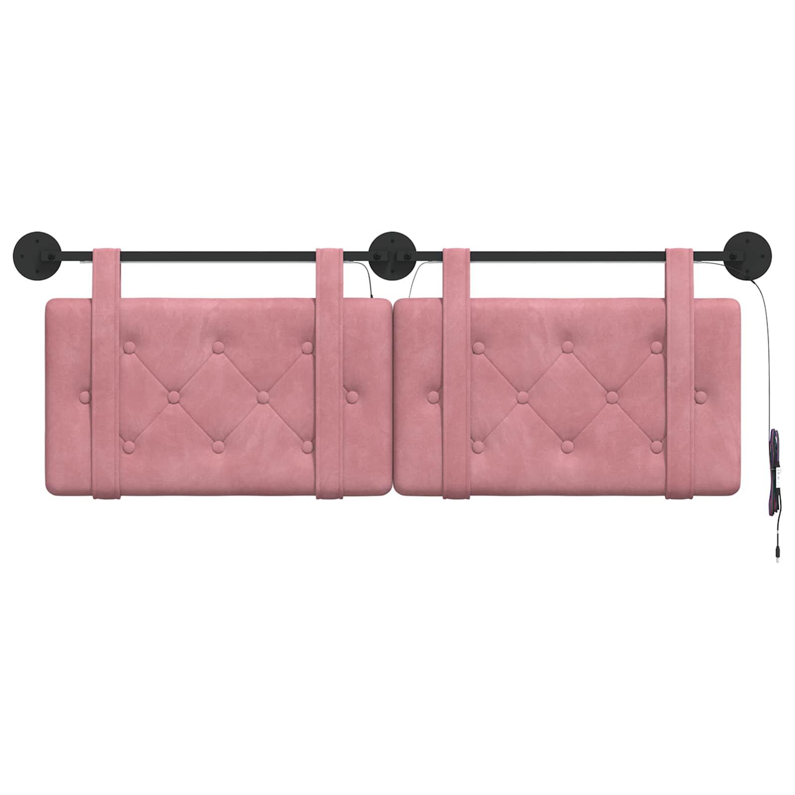 Hangend hoofdbord Met LED-verlichting Roze Fluweel is nu te koop bij PeponiXL, paradijselijk wonen!
