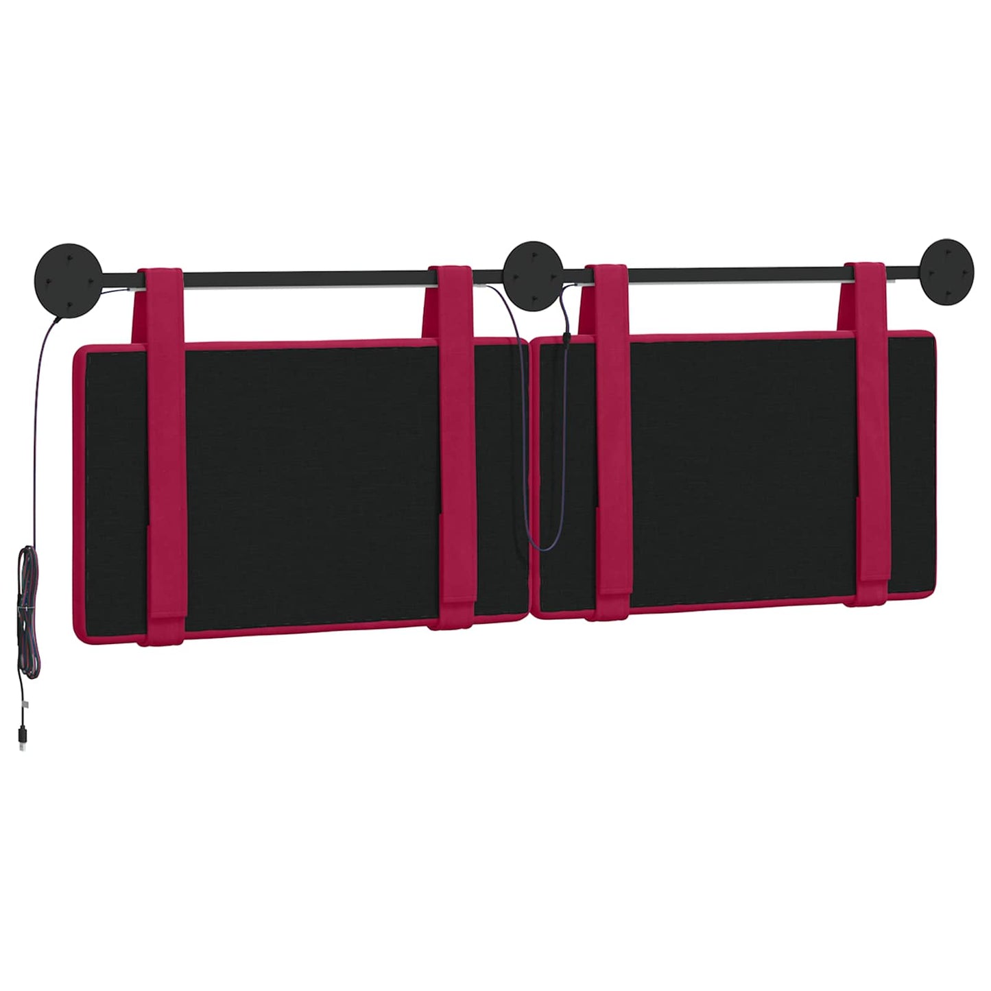 Hangend hoofdbord Met LED-verlichting Wijnrood Fluweel is nu te koop bij PeponiXL, paradijselijk wonen!
