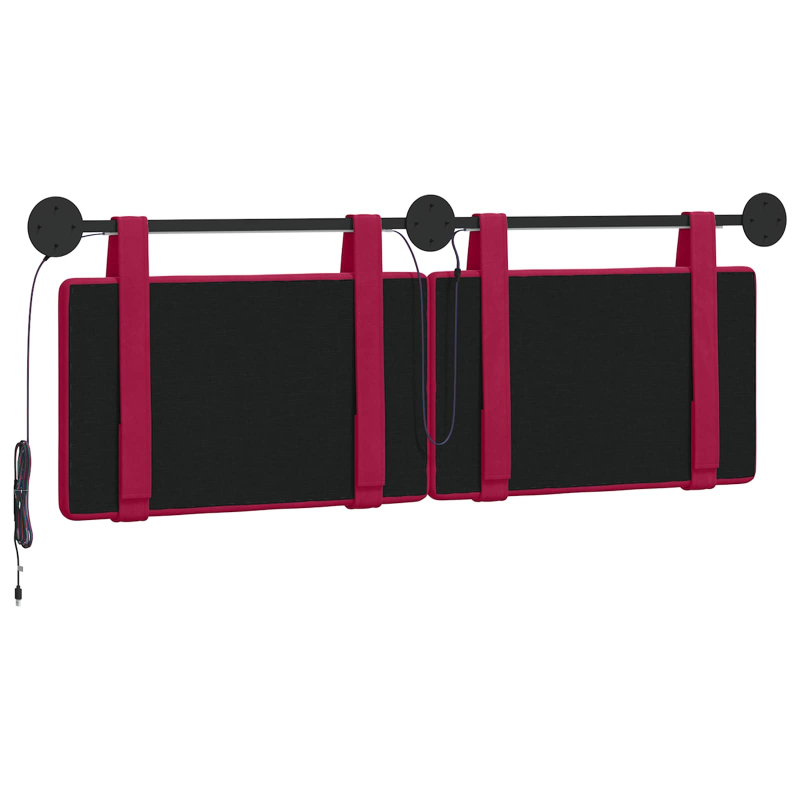 Hangend hoofdbord Met LED-verlichting Wijnrood Fluweel is nu te koop bij PeponiXL, paradijselijk wonen!