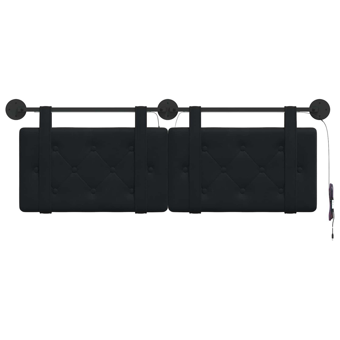Hangend hoofdbord Met LED-verlichting Zwart Fluweel is nu te koop bij PeponiXL, paradijselijk wonen!
