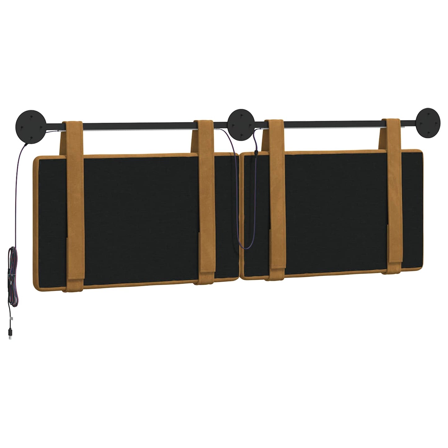 Hangend hoofdbord Met LED-verlichting Bruin Fluweel is nu te koop bij PeponiXL, paradijselijk wonen!