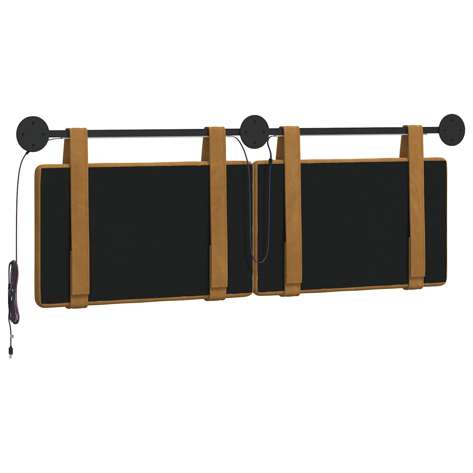 Hangend hoofdbord Met LED-verlichting Bruin Fluweel is nu te koop bij PeponiXL, paradijselijk wonen!